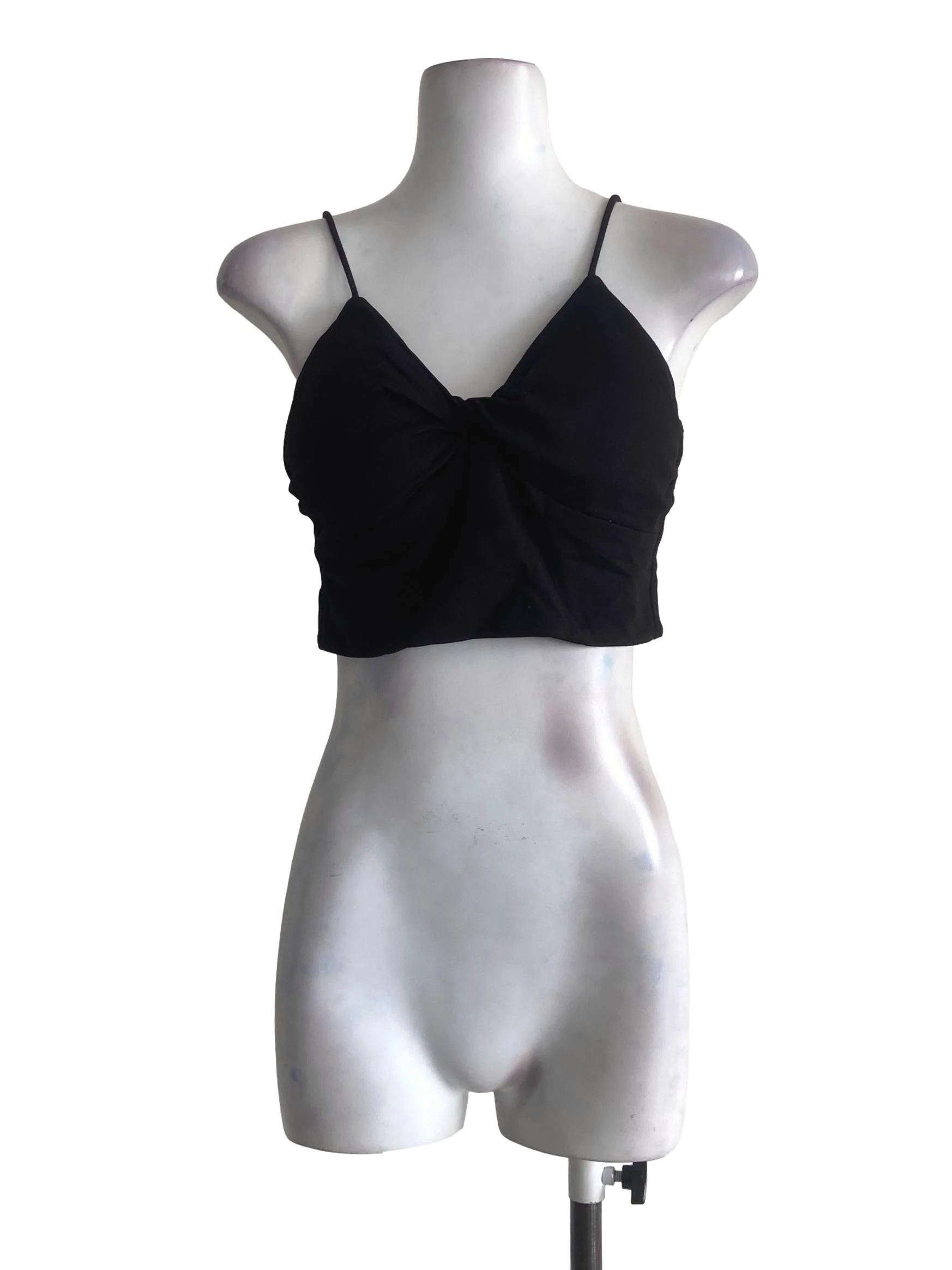 Black Spaghetti Strap Crop Top