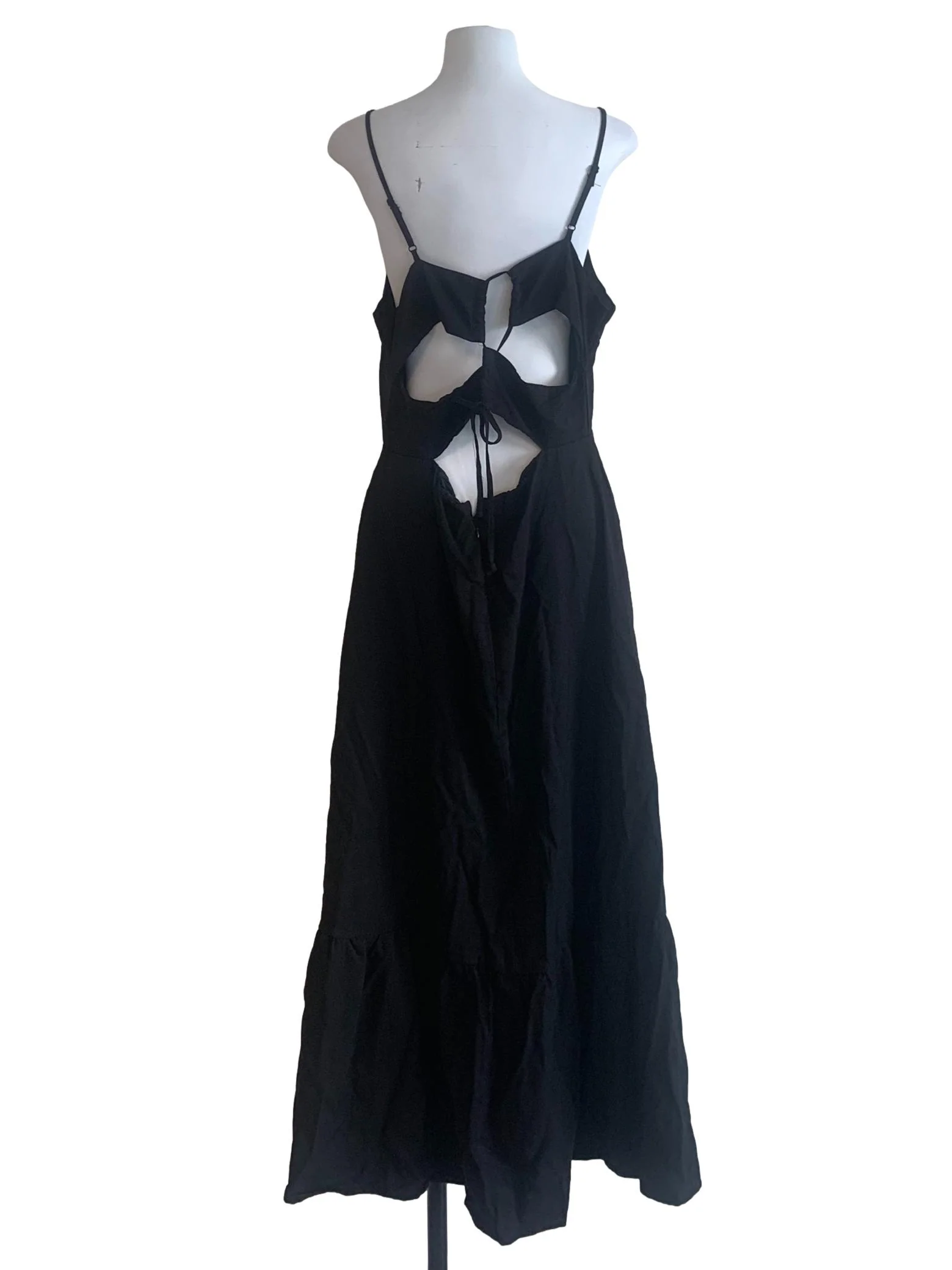 Black Spaghetti Strap Drop Waist Dress - Image 2