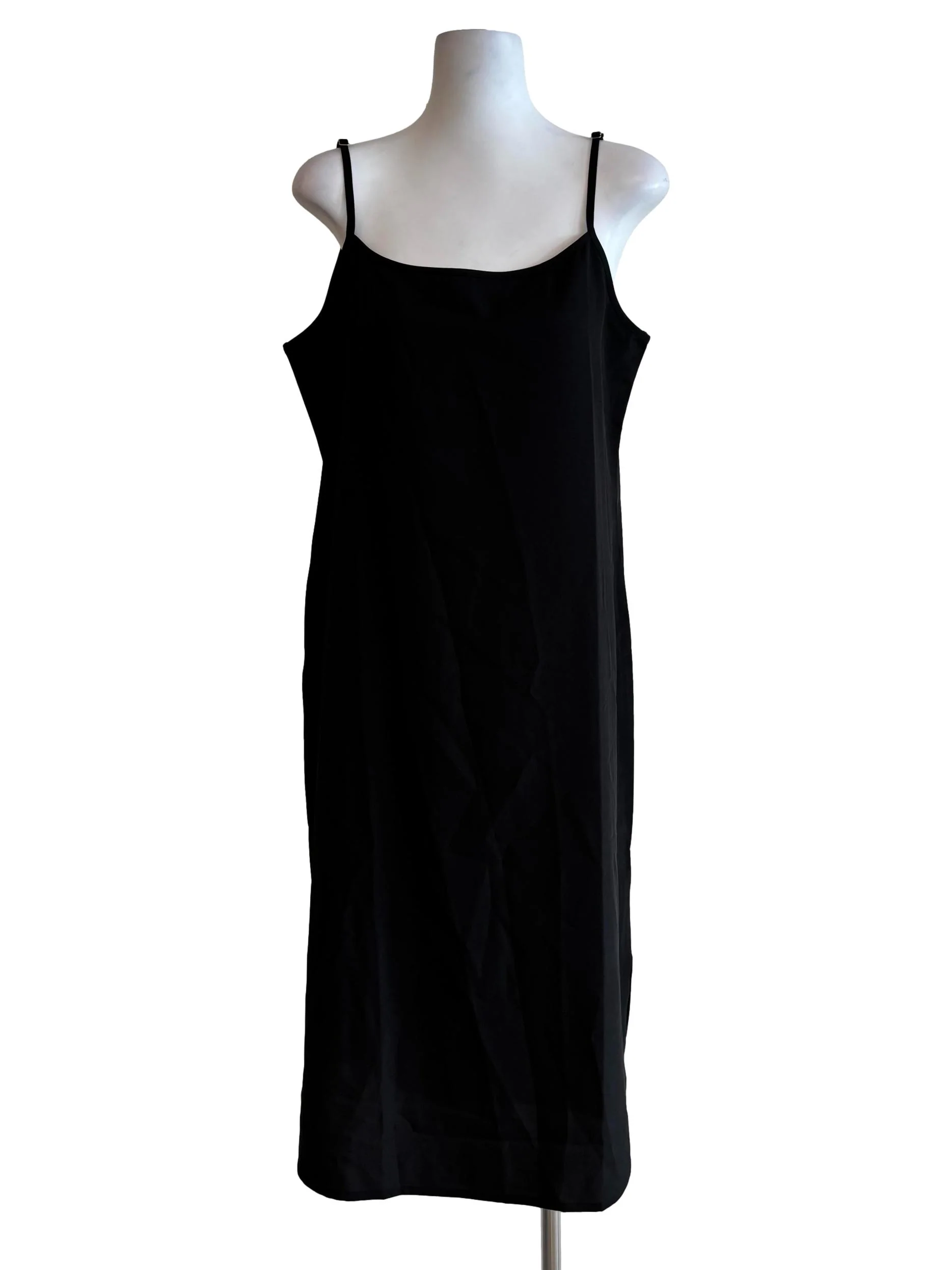 Black Spaghetti Strap Flared Dress