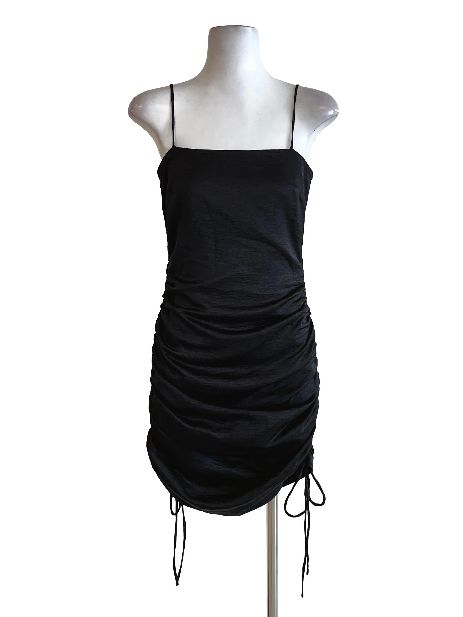 Black Spaghetti Straps Mini Dress