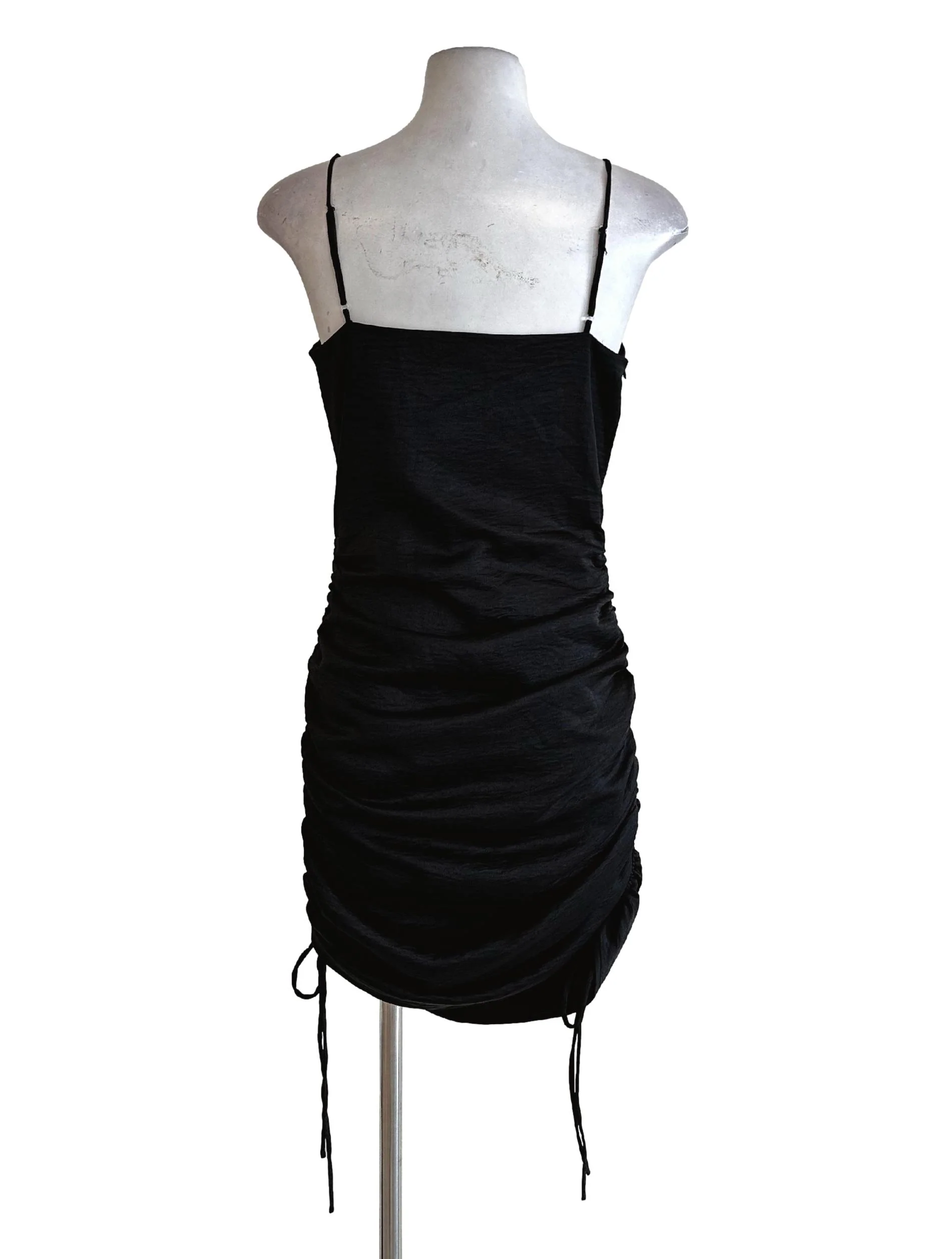 Black Spaghetti Straps Mini Dress - Image 2