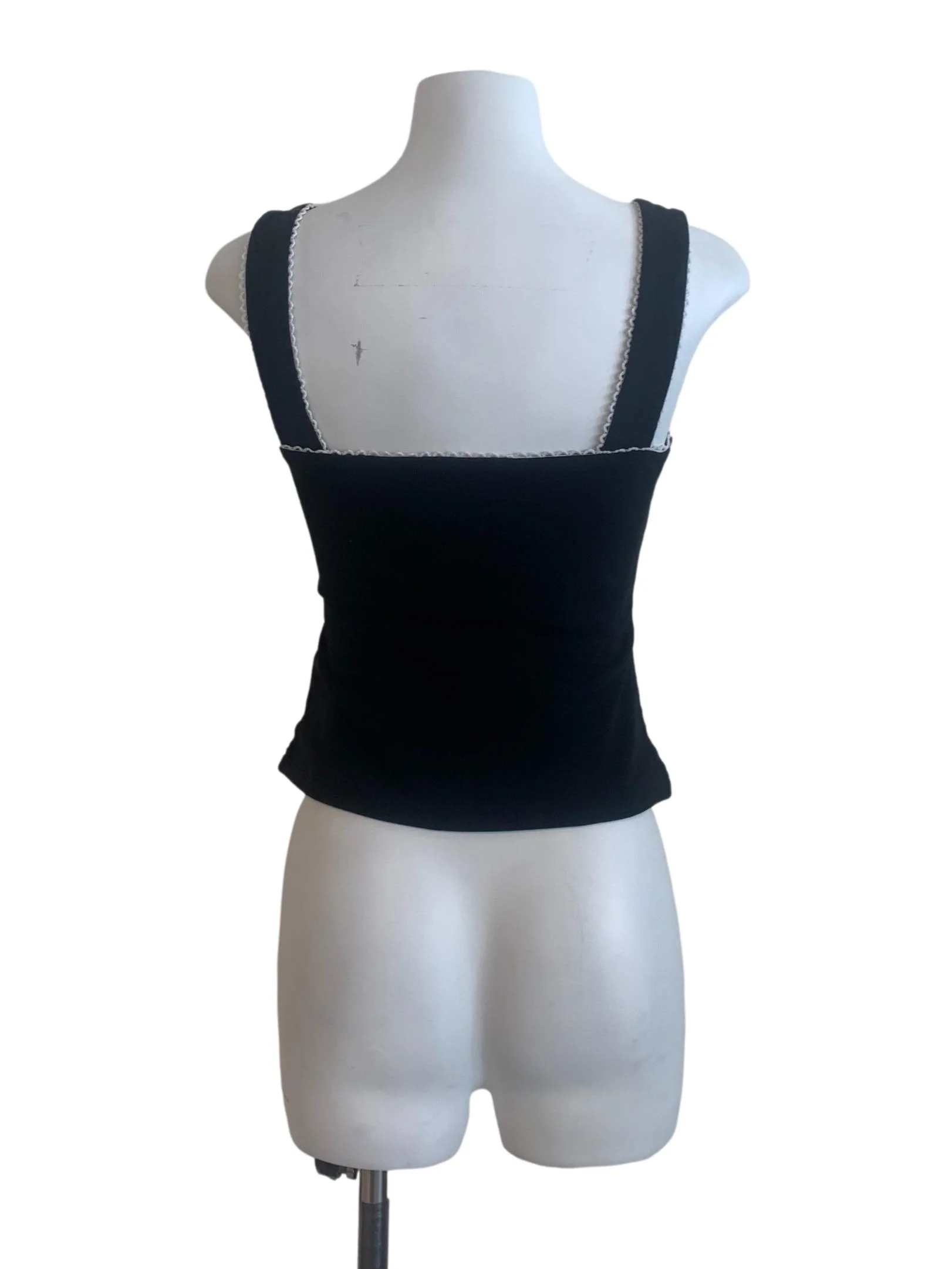 Black Square Neck Pattern Top - Image 2