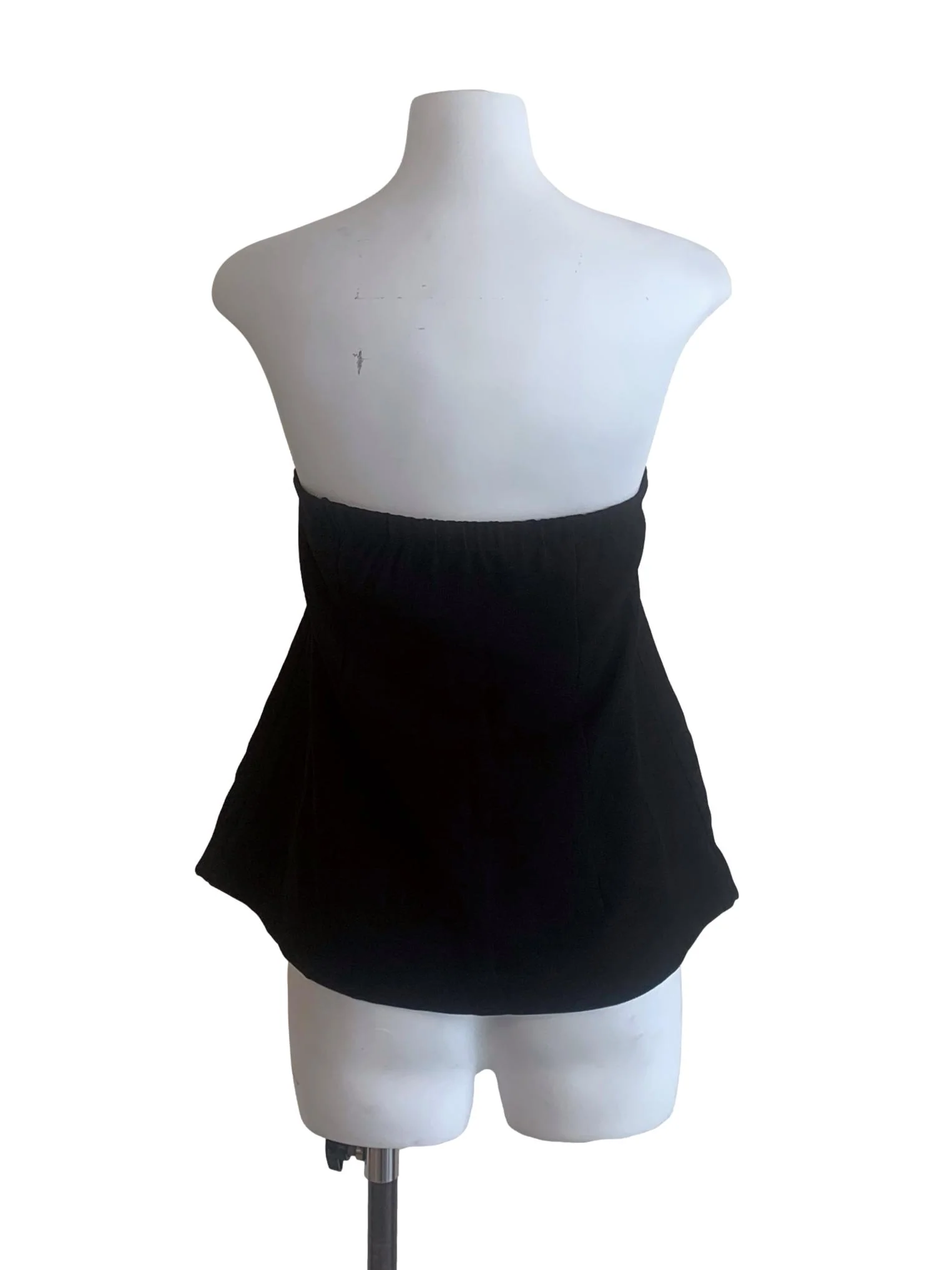 Black Strapless Button Top - Image 2