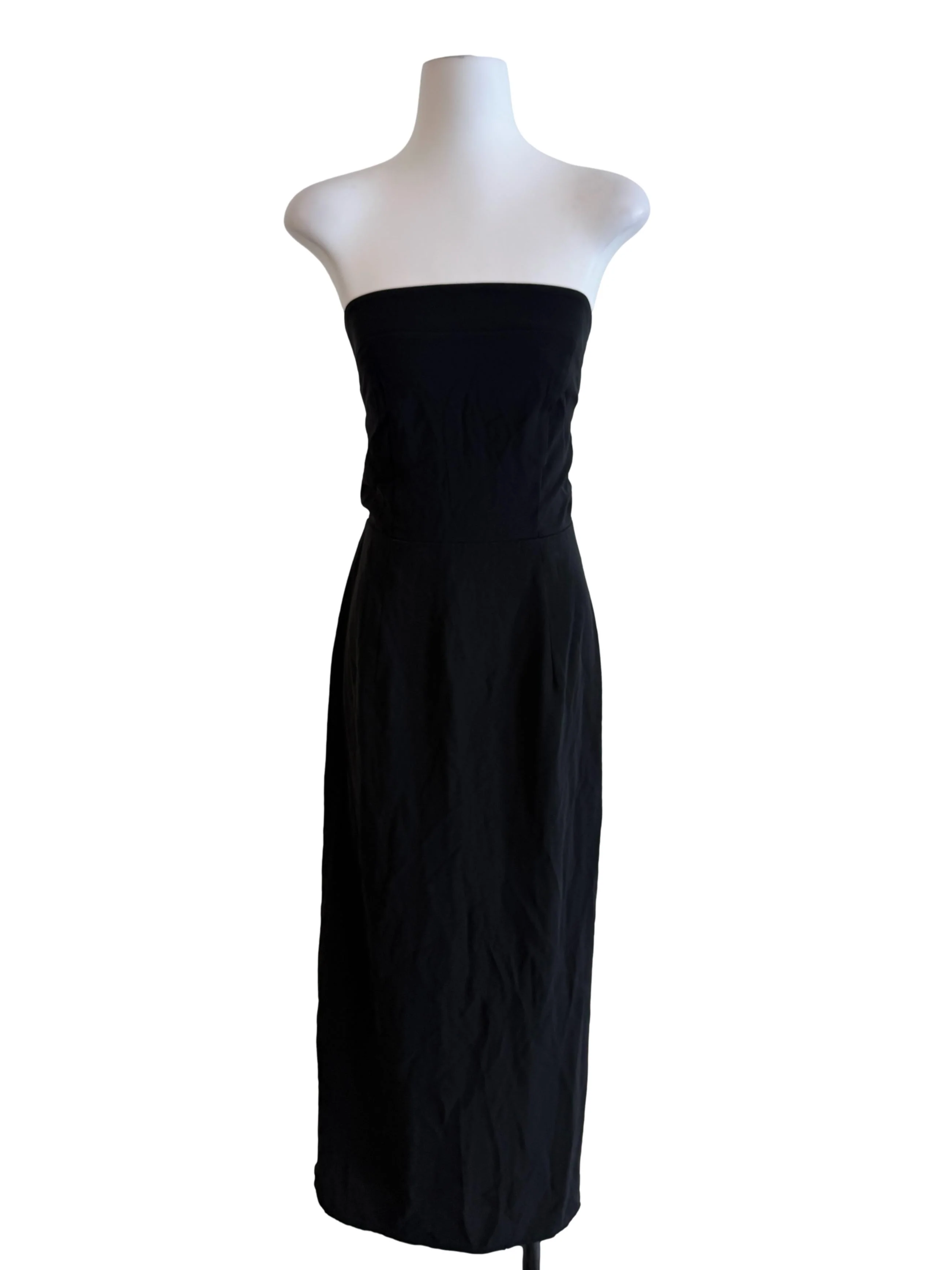 Black Strapless Slip Dress