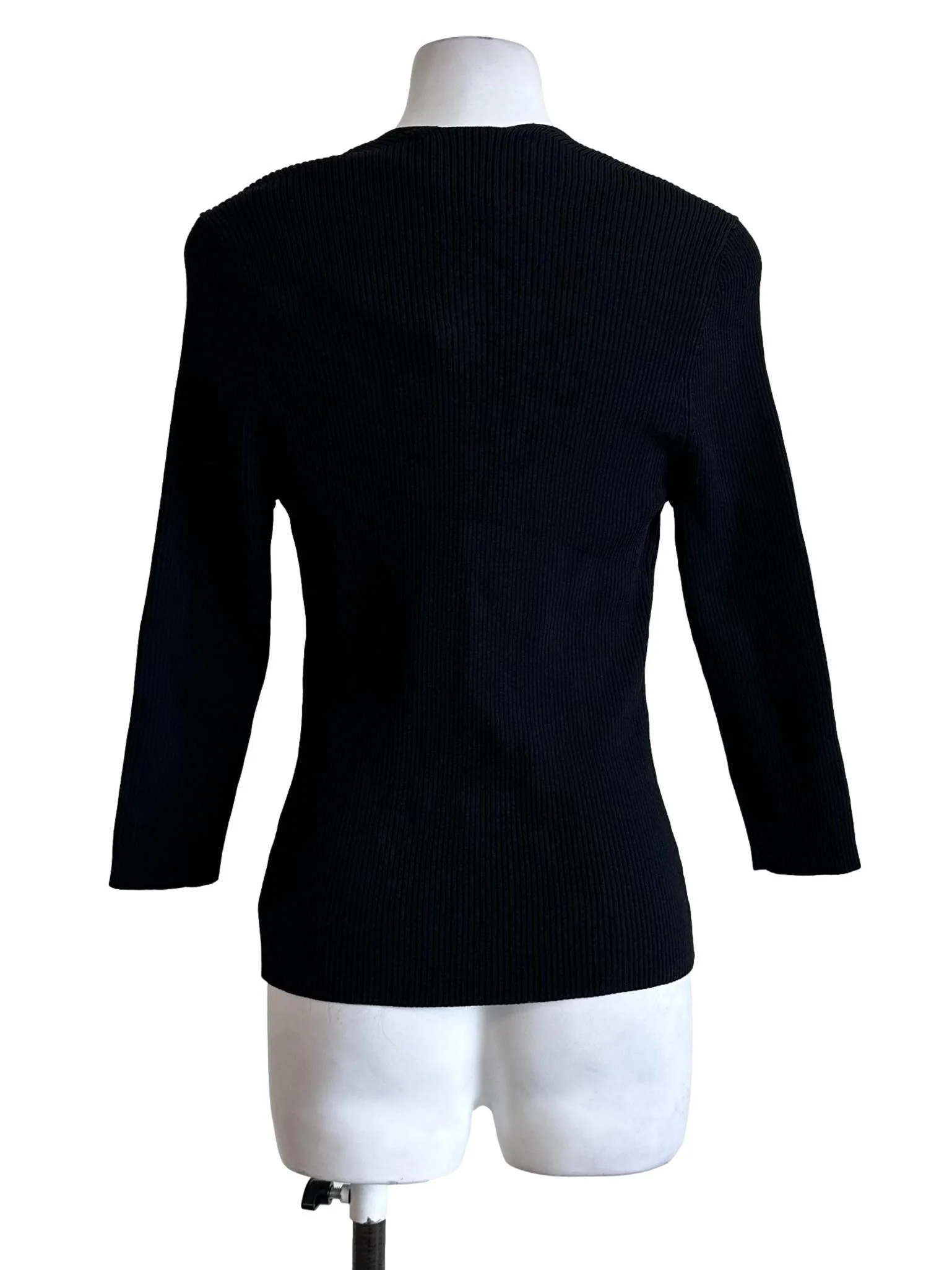 Black Square Neck Long Sleeve Top - Image 2