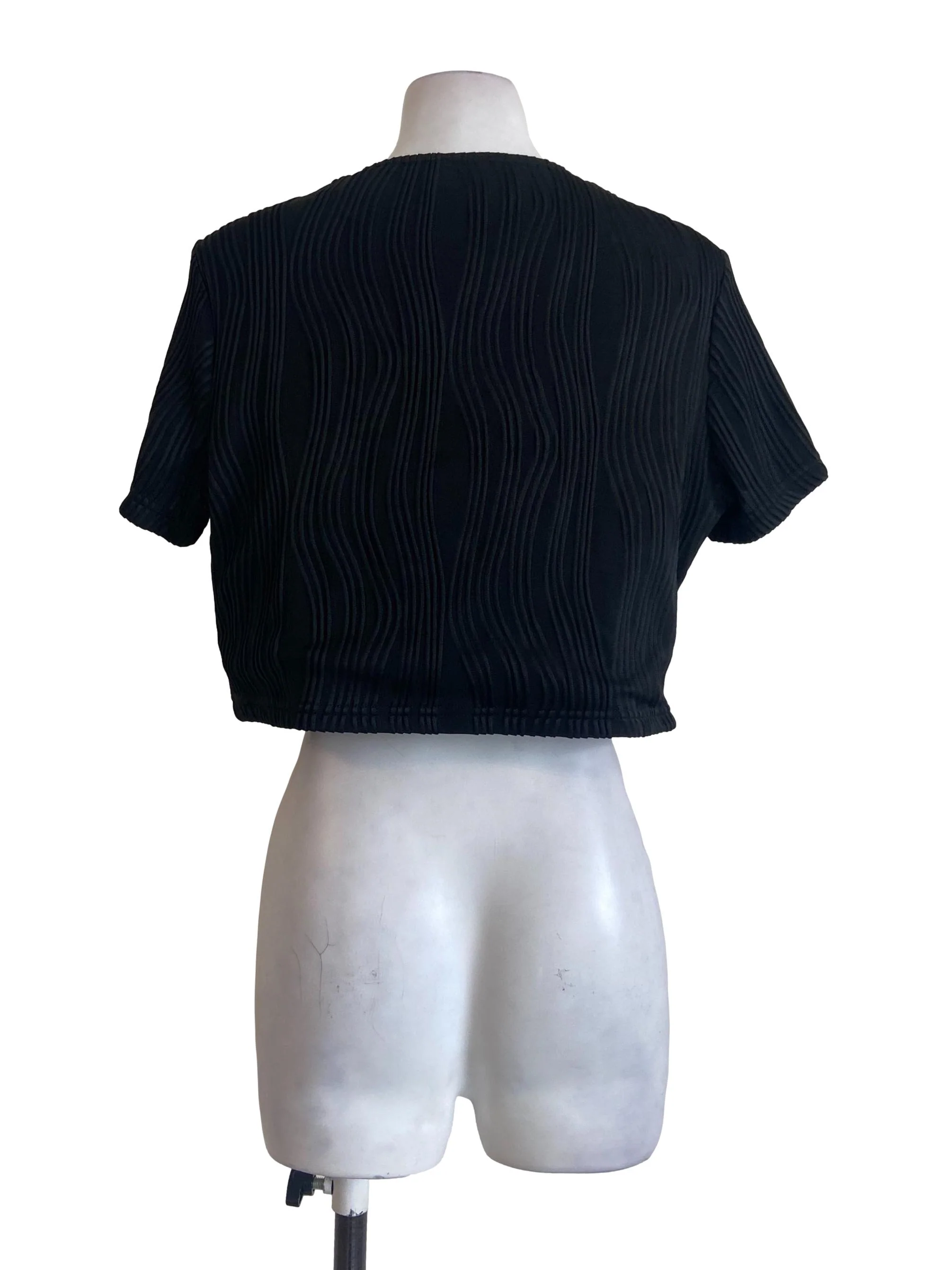Black Stripe Crop Top - Image 2