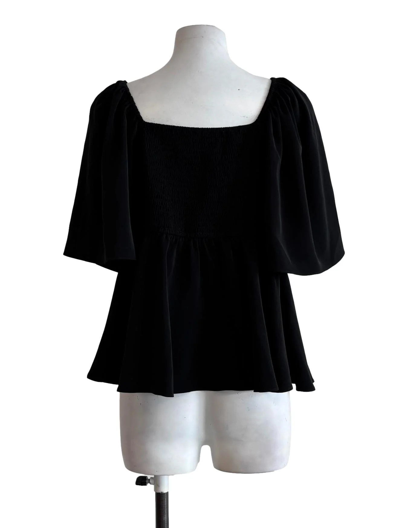 Black Sweetheart Flare Sleeves Top - Image 2