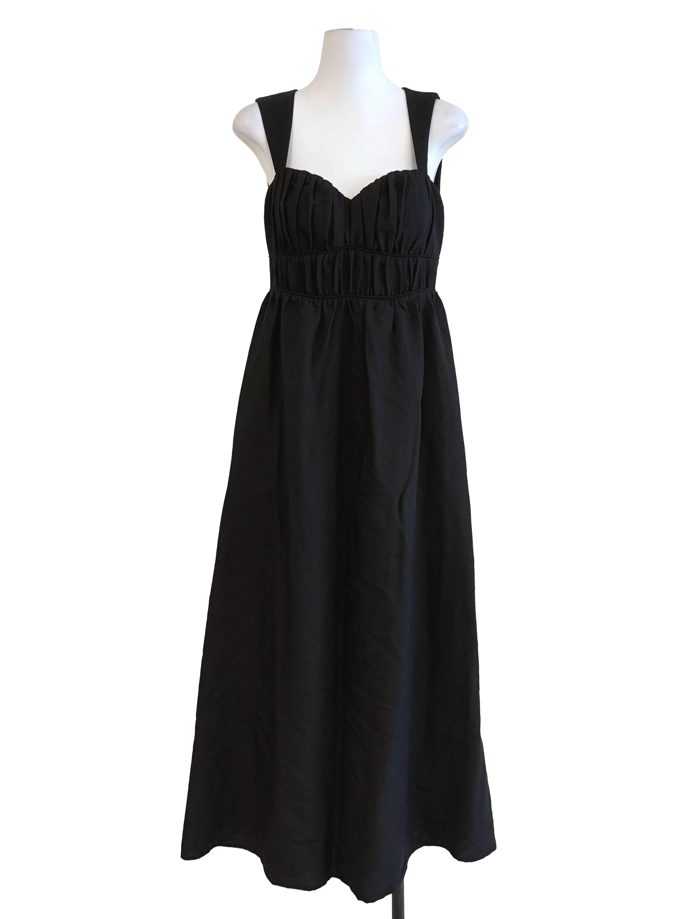 Black Sweetheart Neck Empire Dress