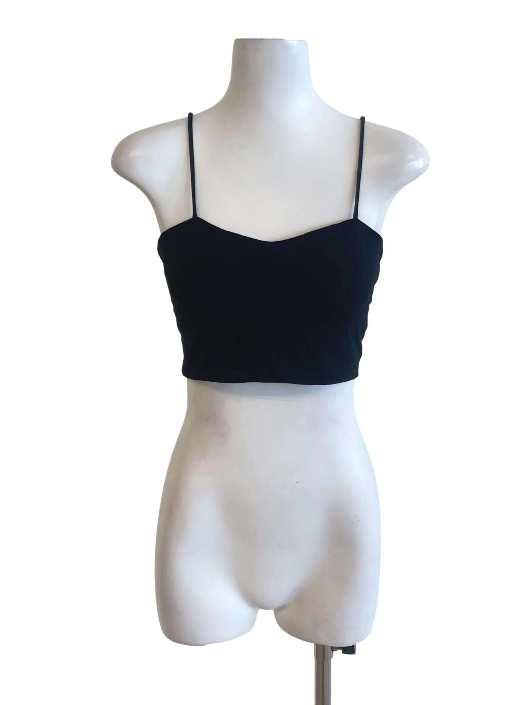 Black Sweetheart Neck Fitted Crop Top TTR
