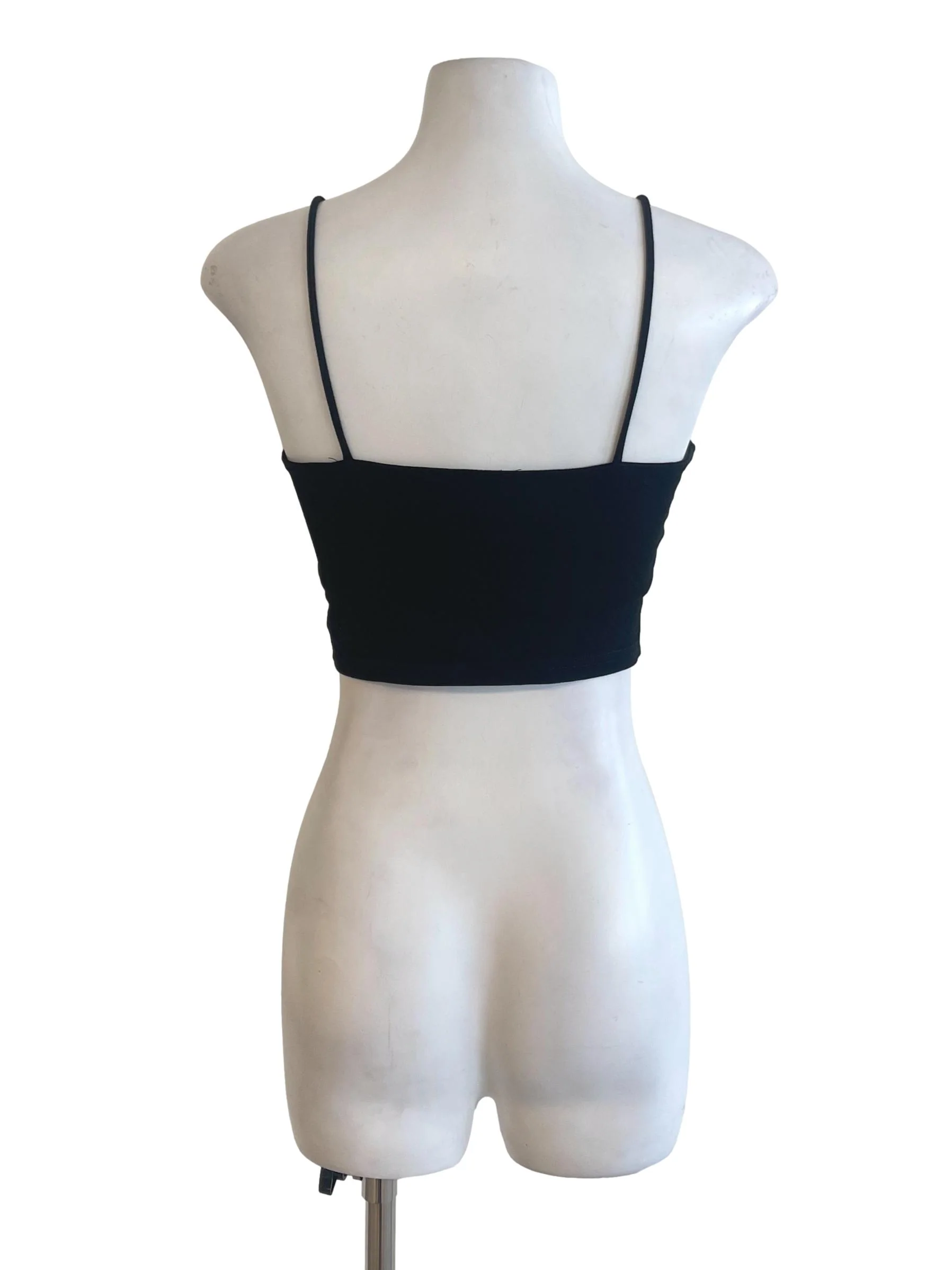 Black Sweetheart Neck Fitted Crop Top TTR - Image 2