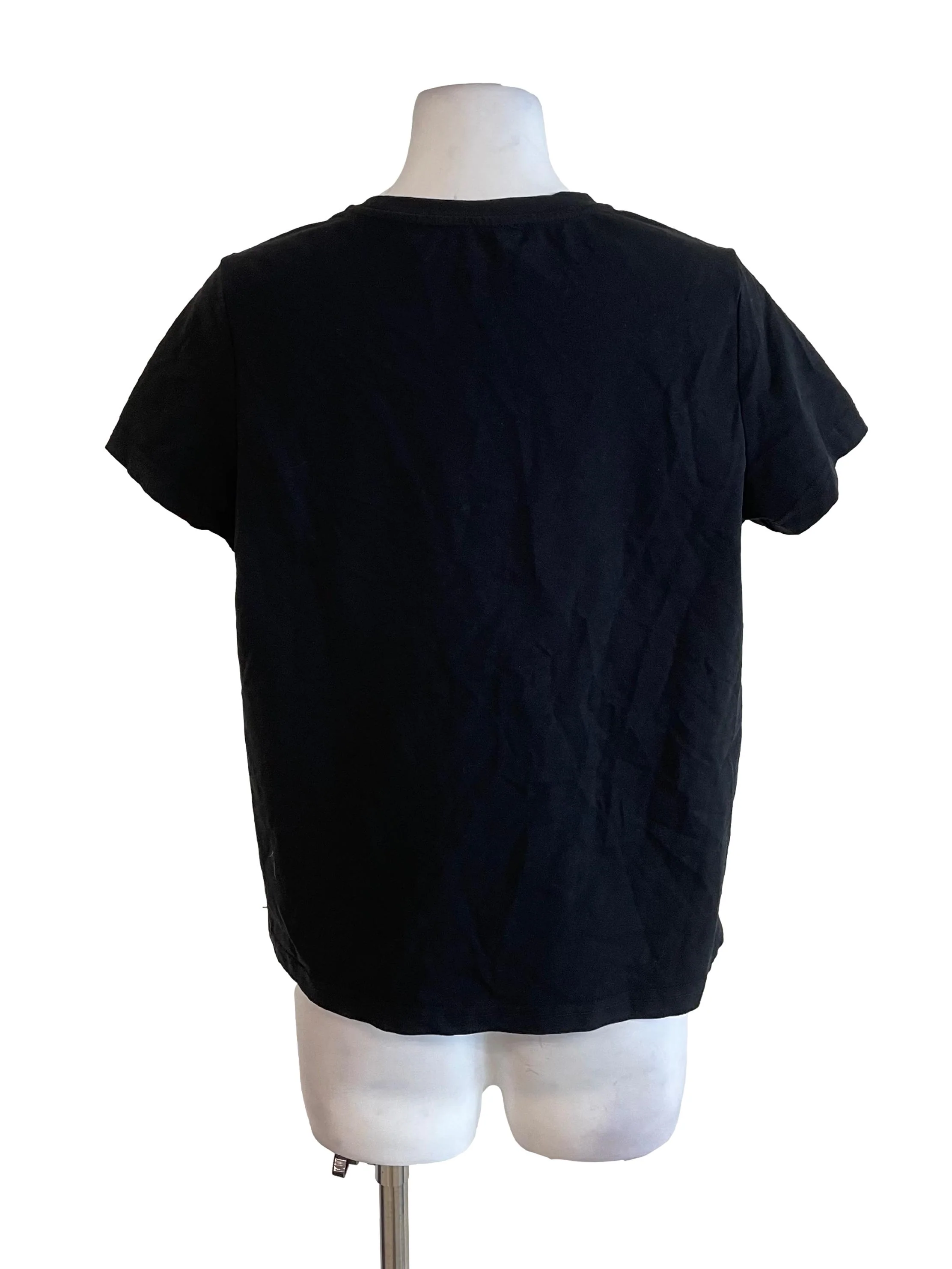 Black Text Print Skinny Tee - Image 2
