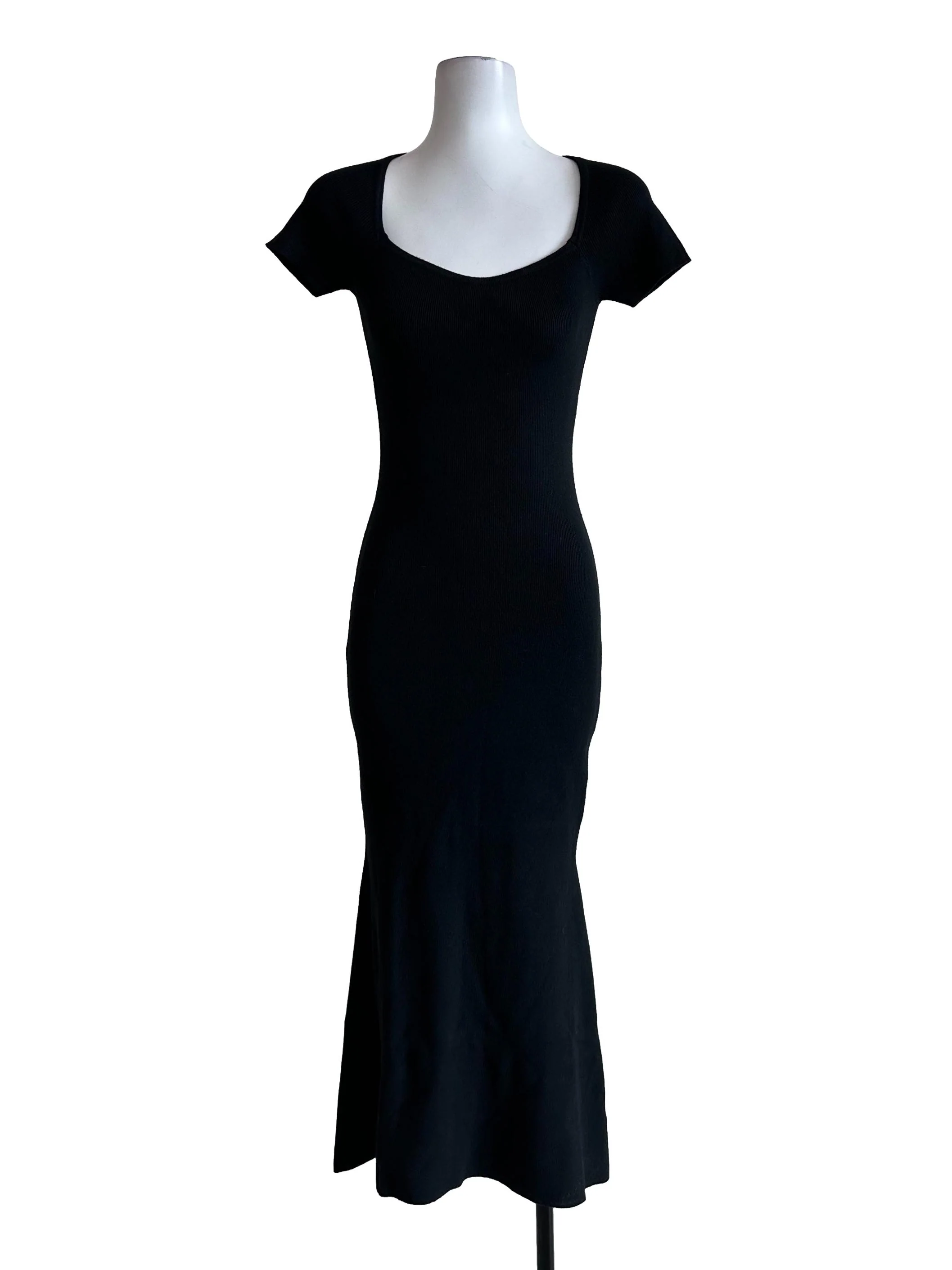 Black Textured Bodycon Dress