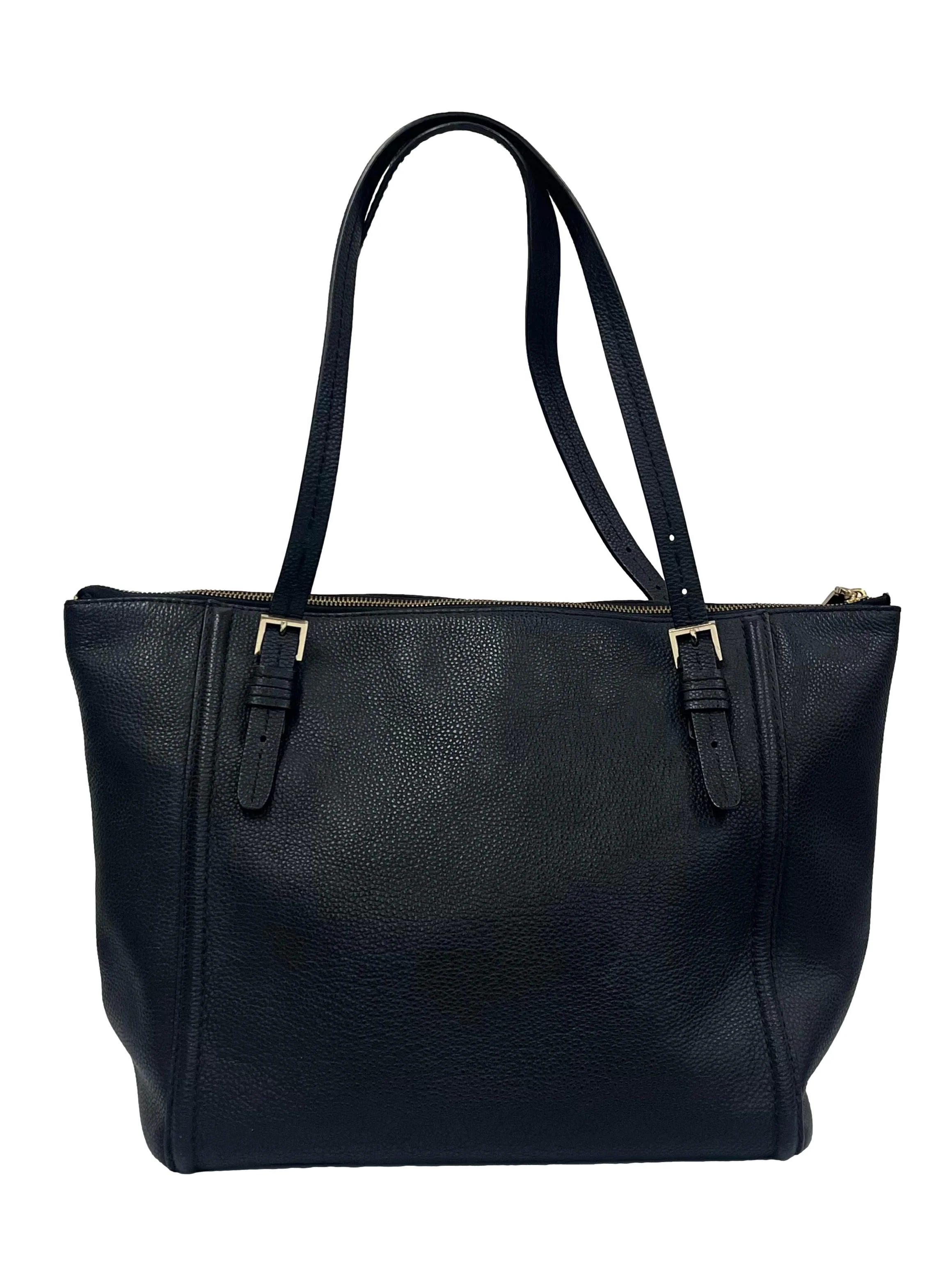 Black Pebbled Leather New York Orchard Street Maya Tote Bag - Image 2