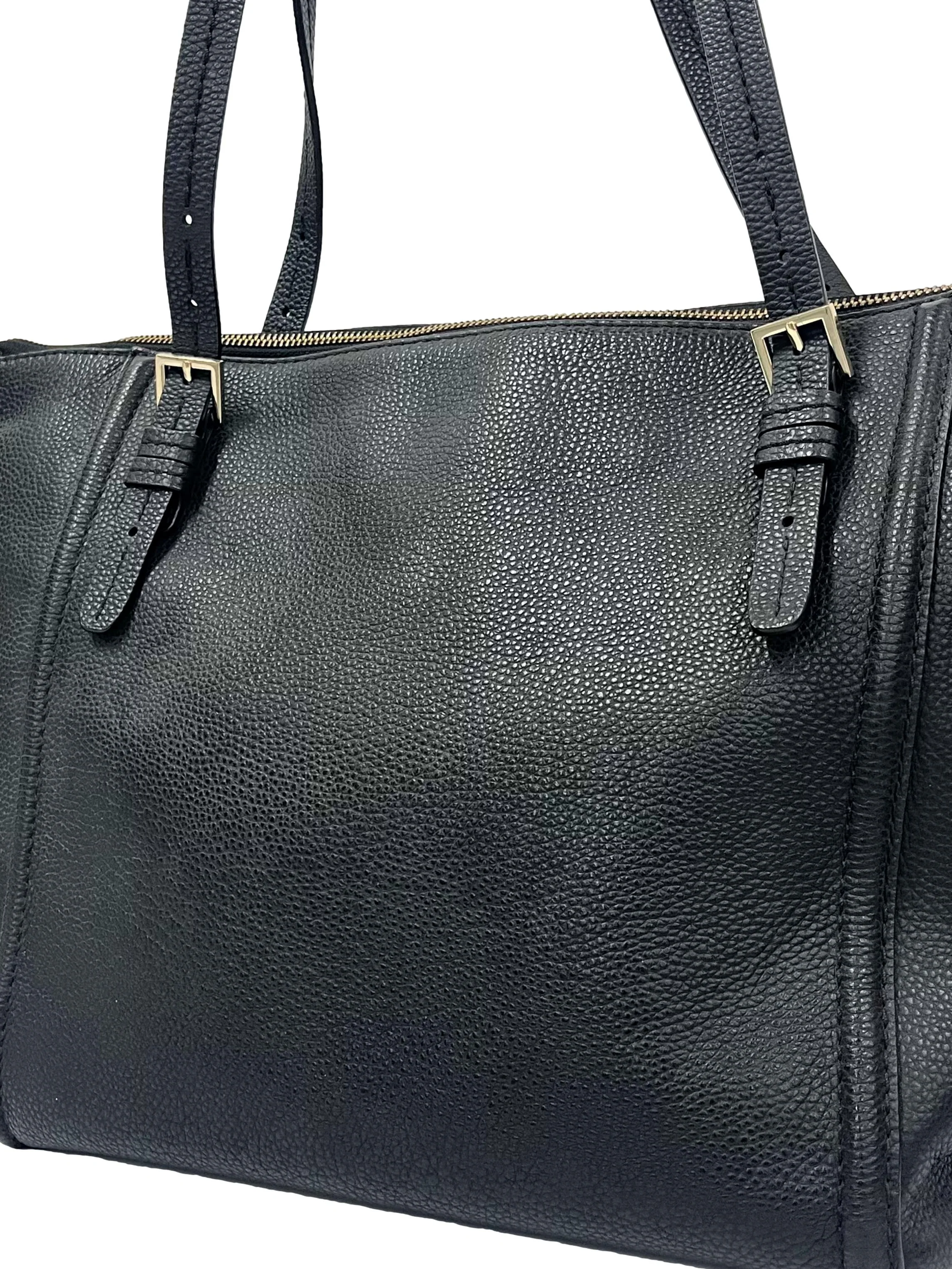 Black Pebbled Leather New York Orchard Street Maya Tote Bag - Image 3