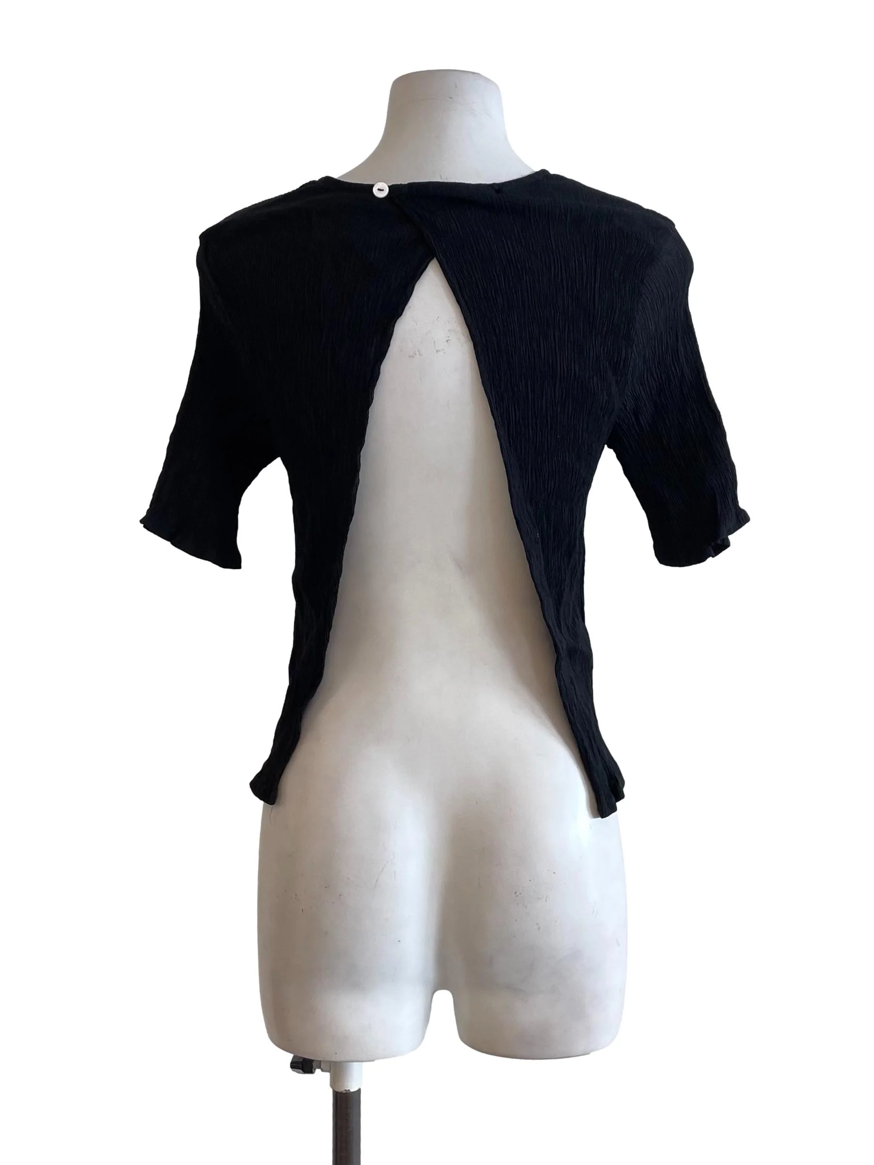 Black Textured Open Back Top TEM - Image 2