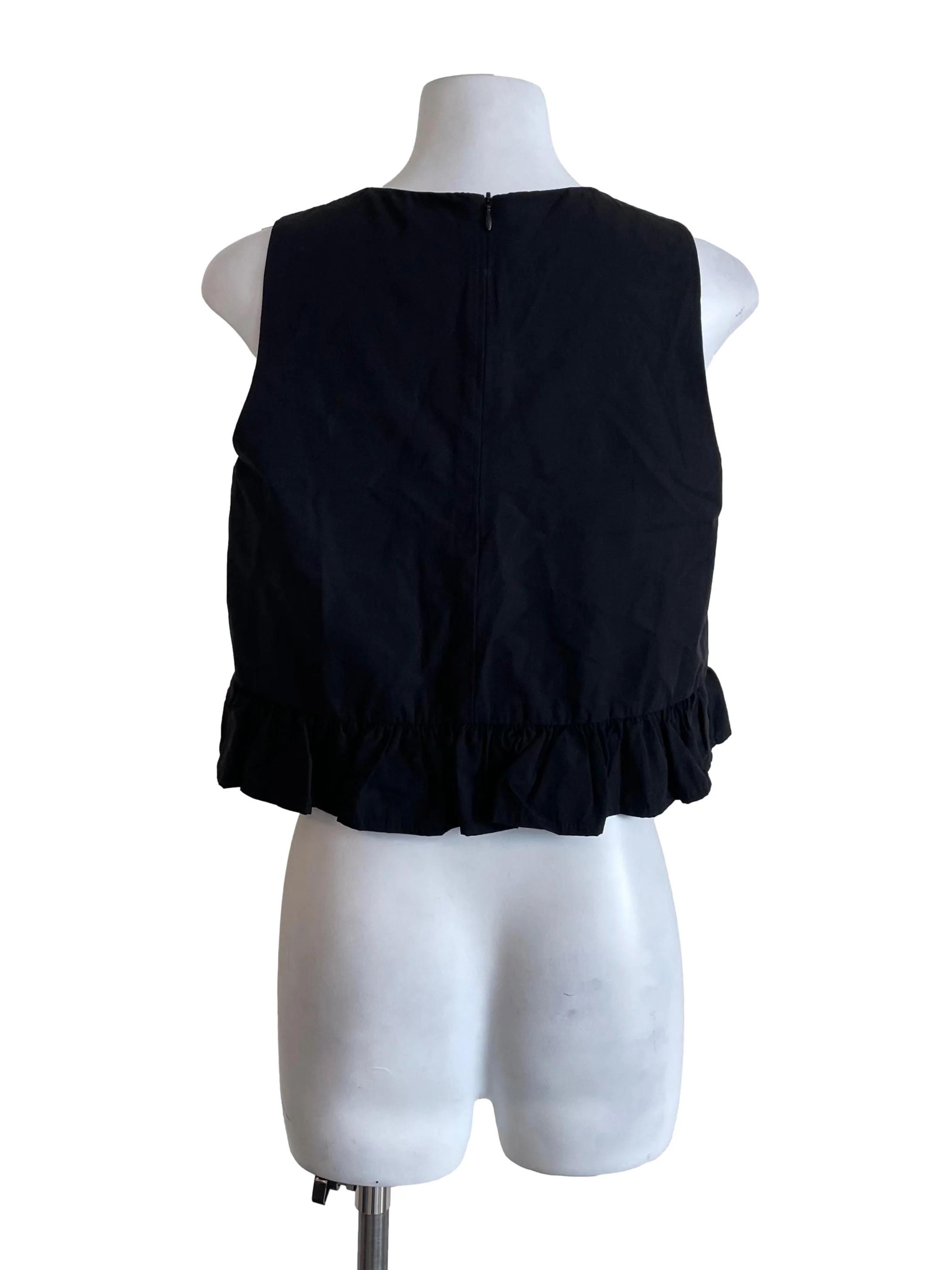 Black Tie Knots A-Line Crop Top - Image 2