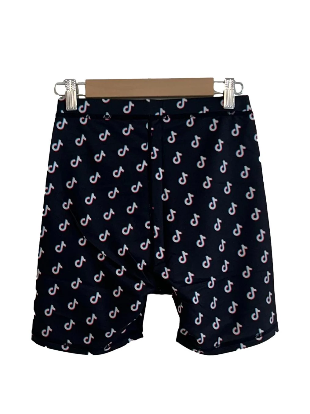 Black Tiktok Printed Bike Shorts - Image 2