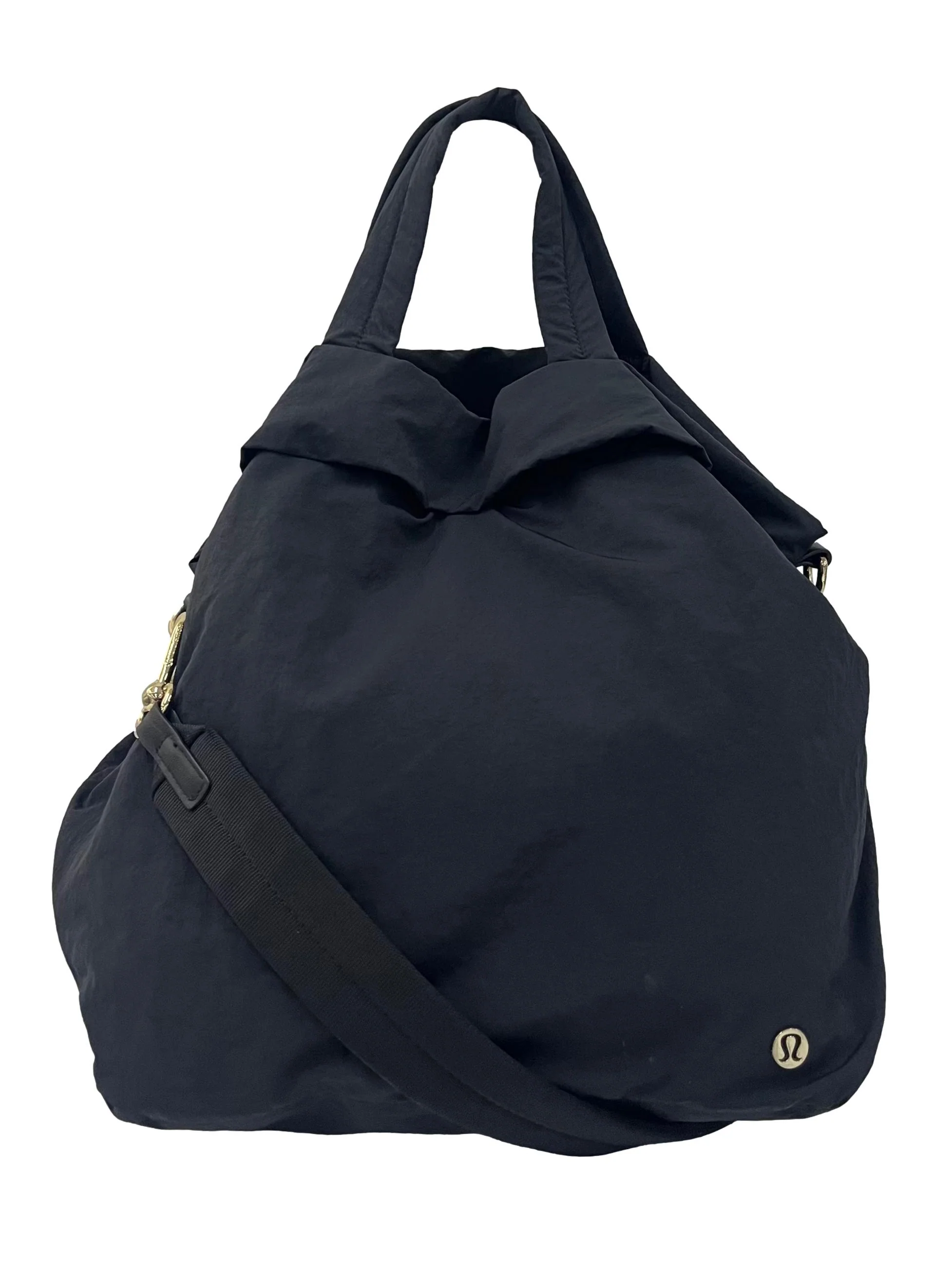 Black Tote Bag With Detachable Crossbody Strap