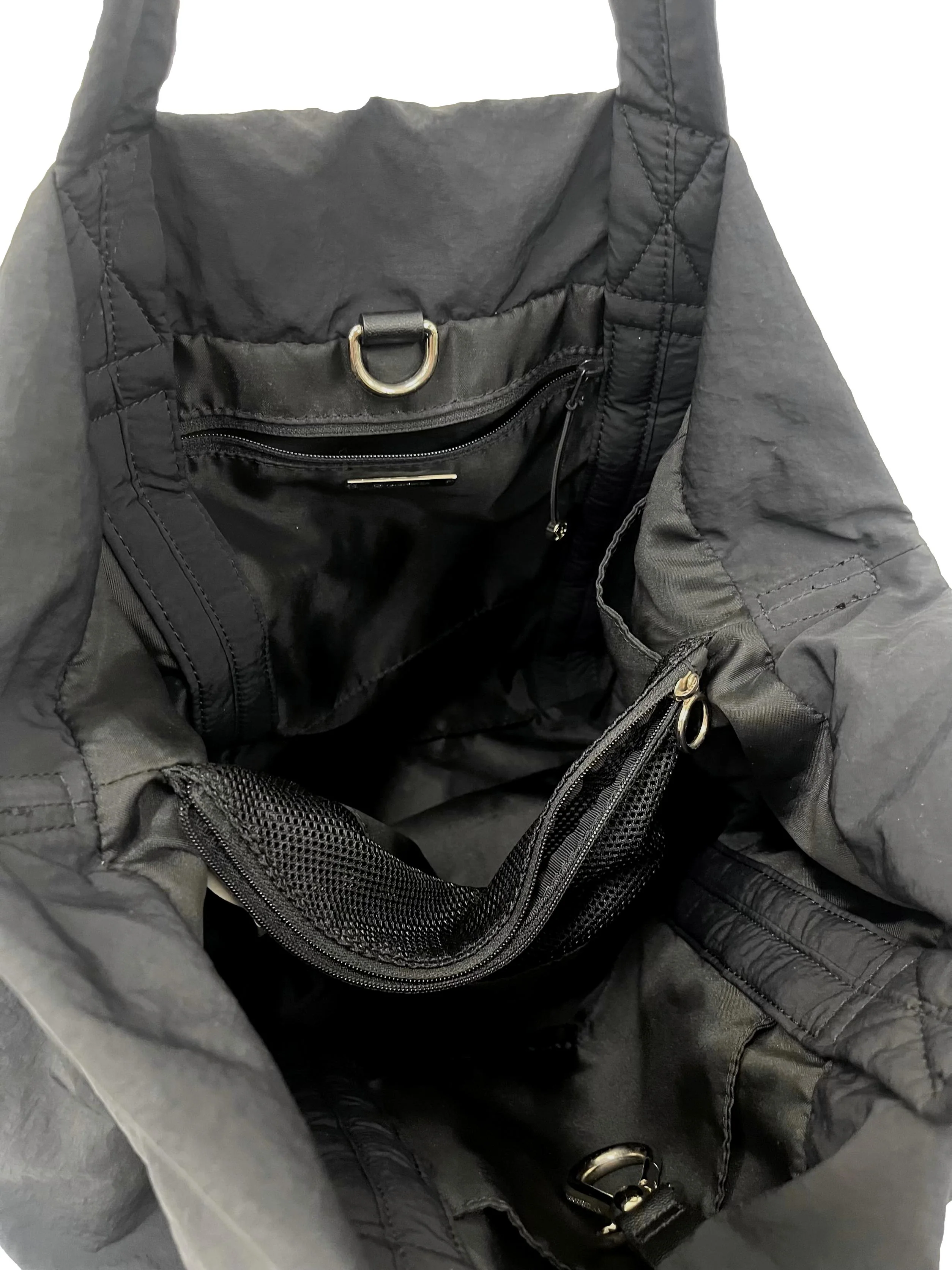 Black Tote Bag With Detachable Crossbody Strap - Image 10