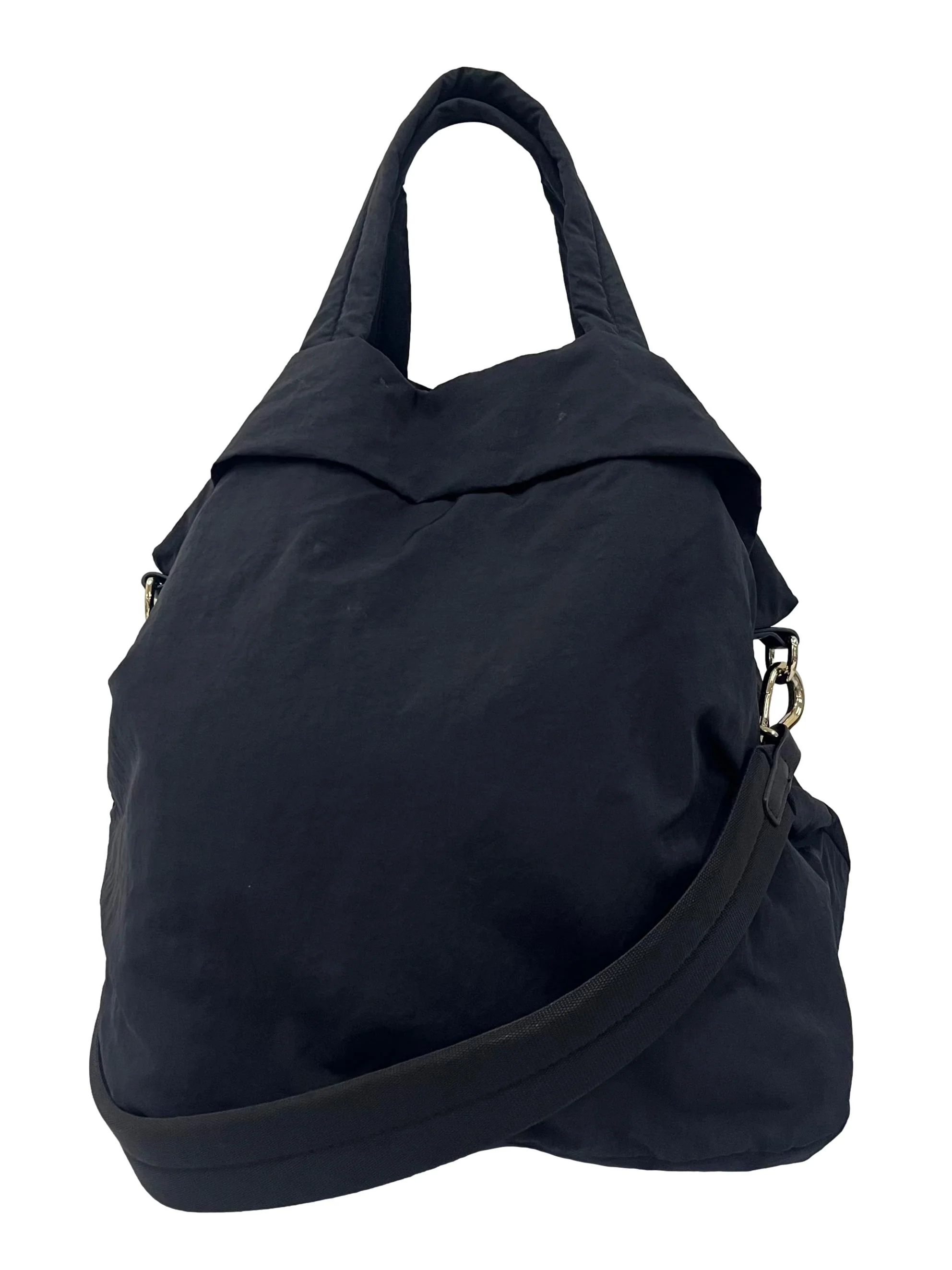 Black Tote Bag With Detachable Crossbody Strap - Image 2