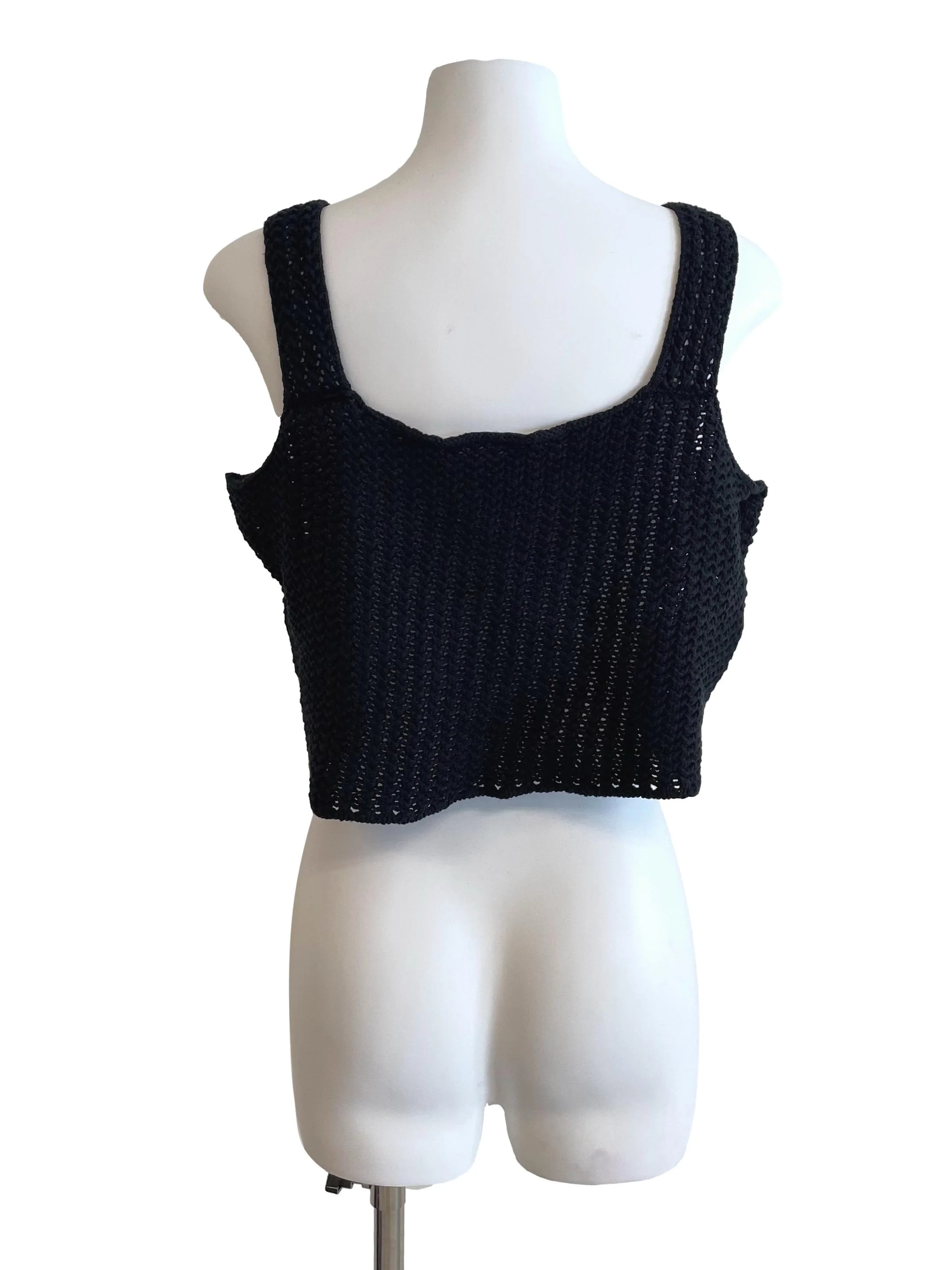 Black Tweed Crop Top LB - Image 2
