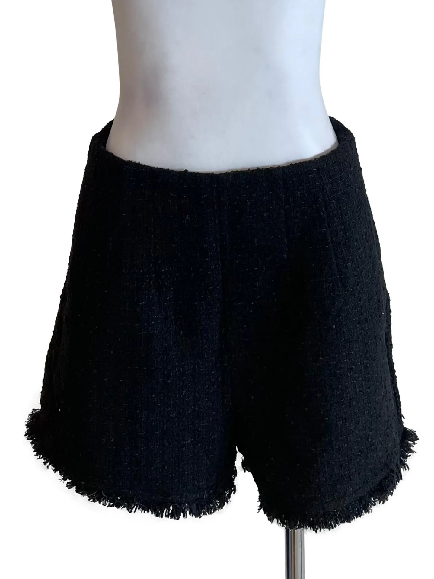 Black Tweed Fuzzy Shorts