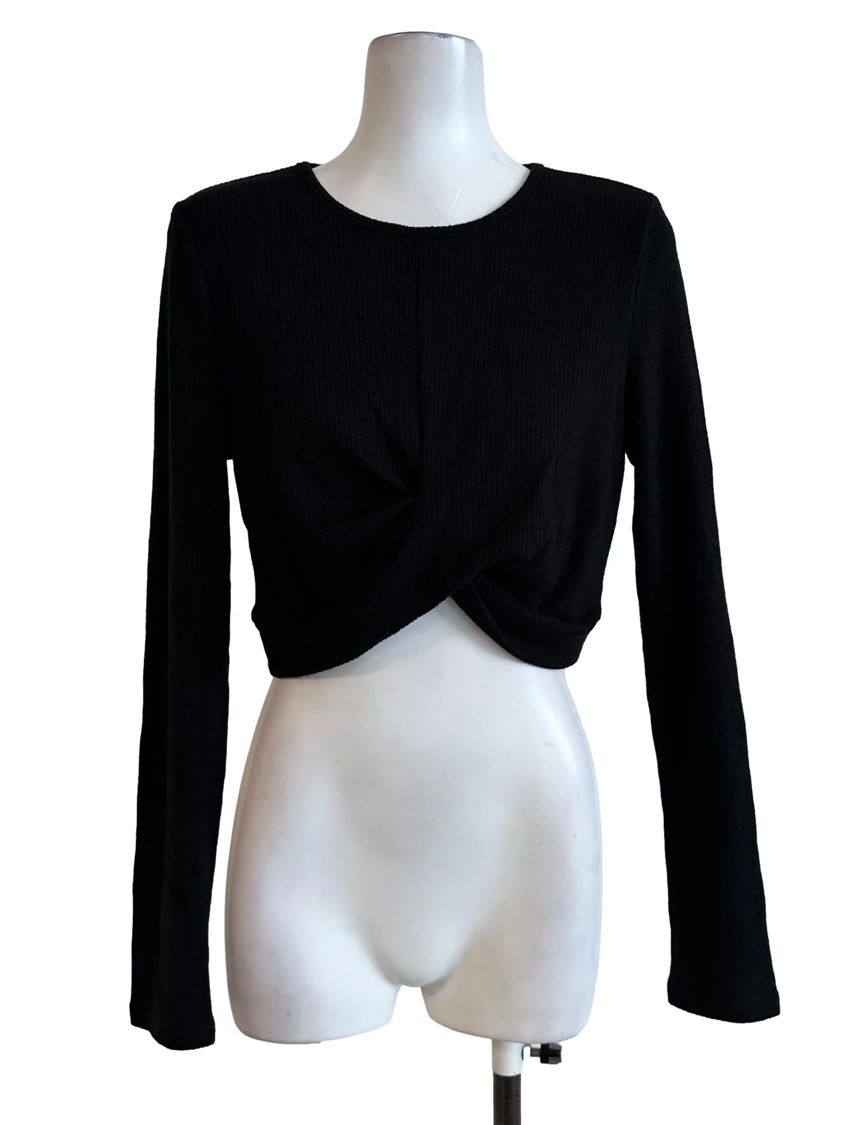 Black Twisted Pattern Top