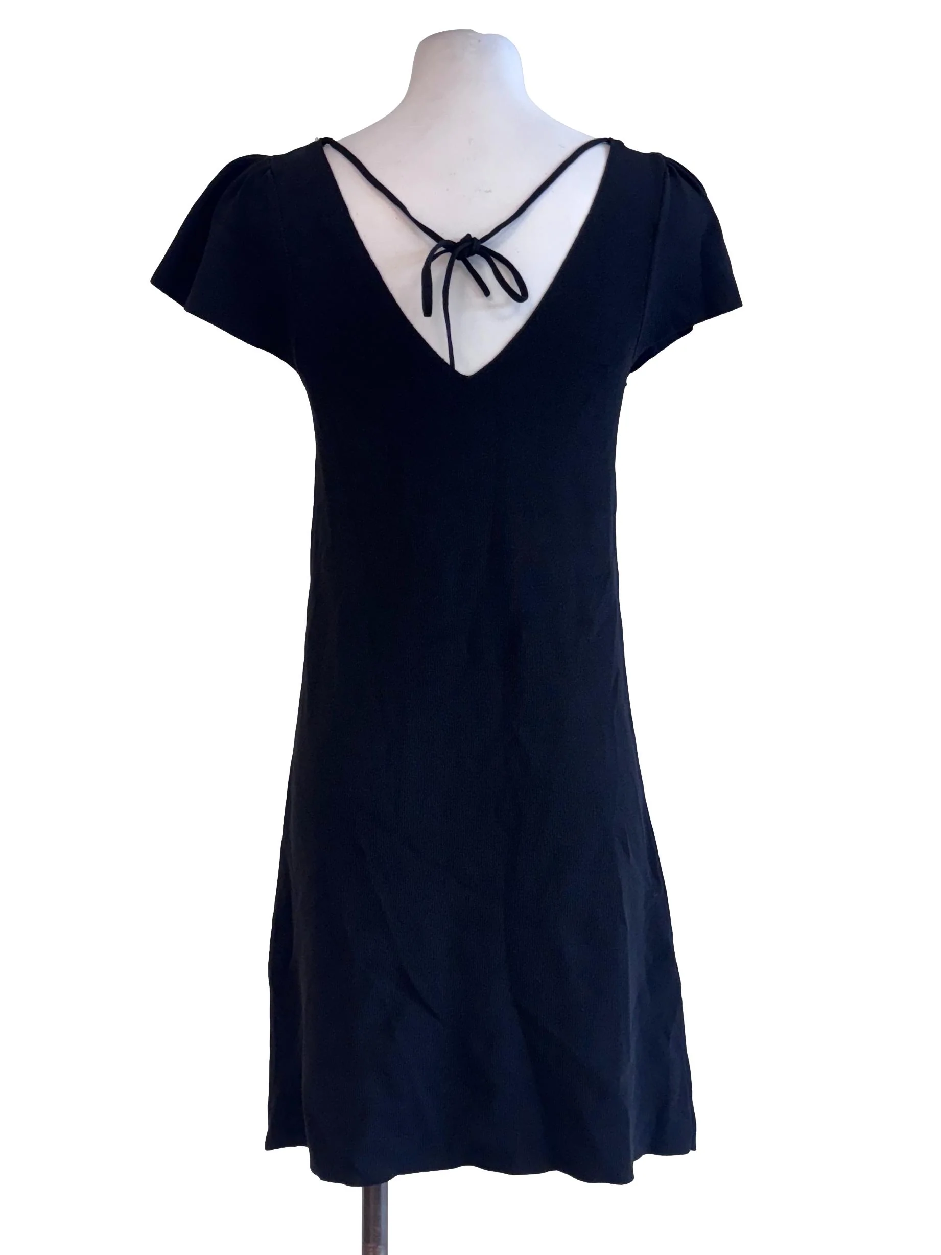 Black V-Neck Bodycon Mini Dress - Image 2