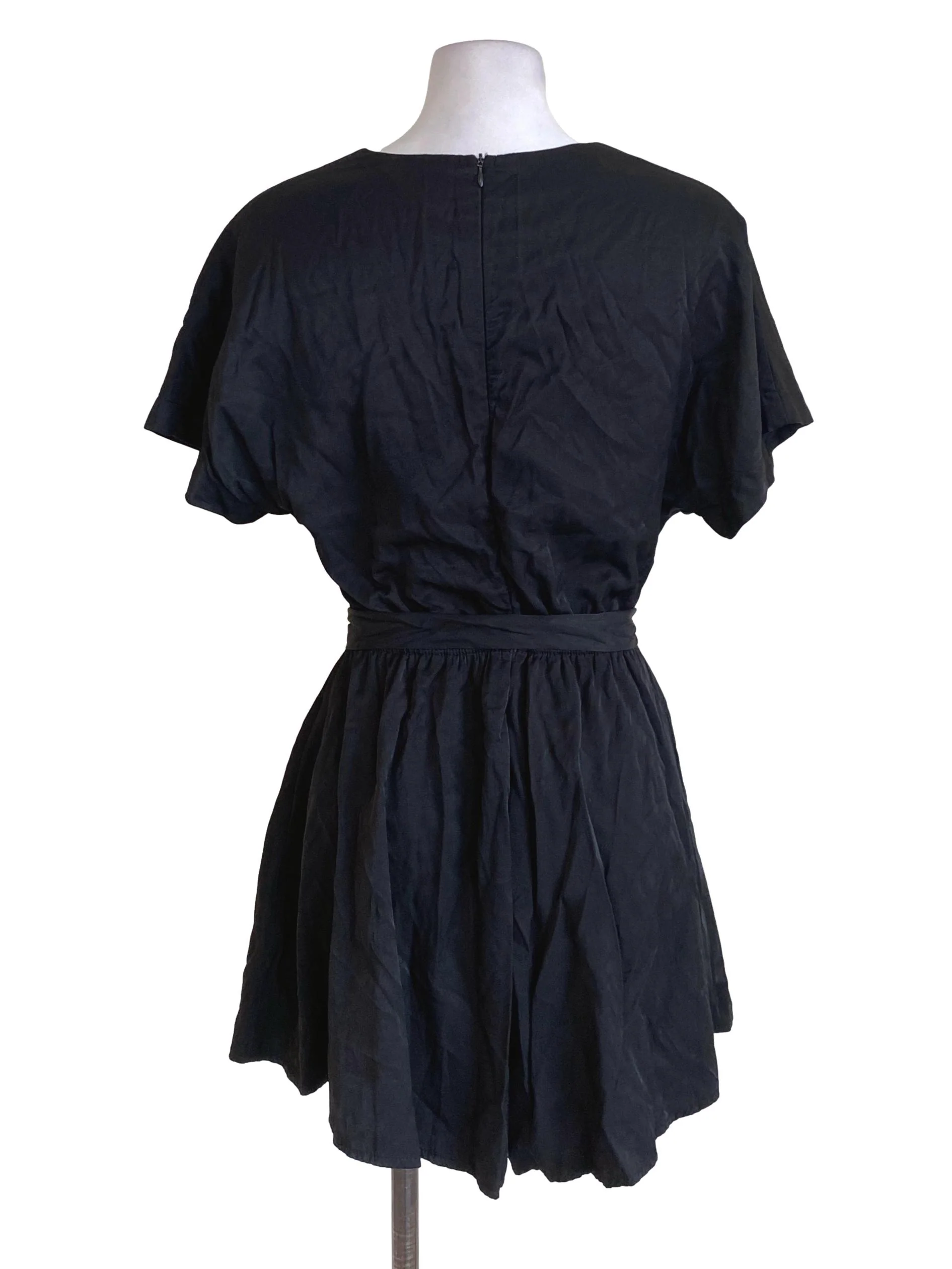 Black V-Neck Crossover Romper TTR - Image 2