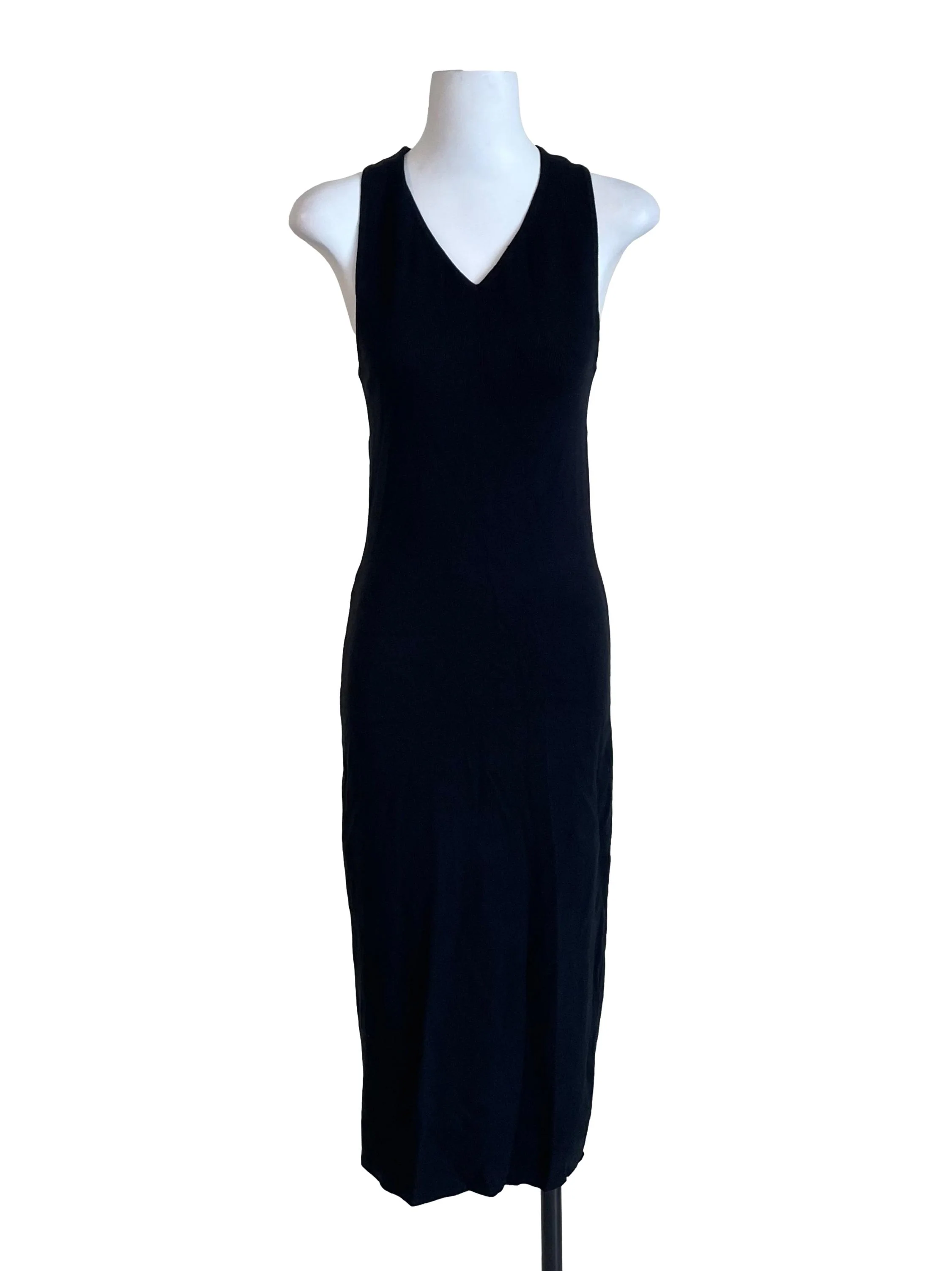 Black V Neck Knit Bodycon Dress