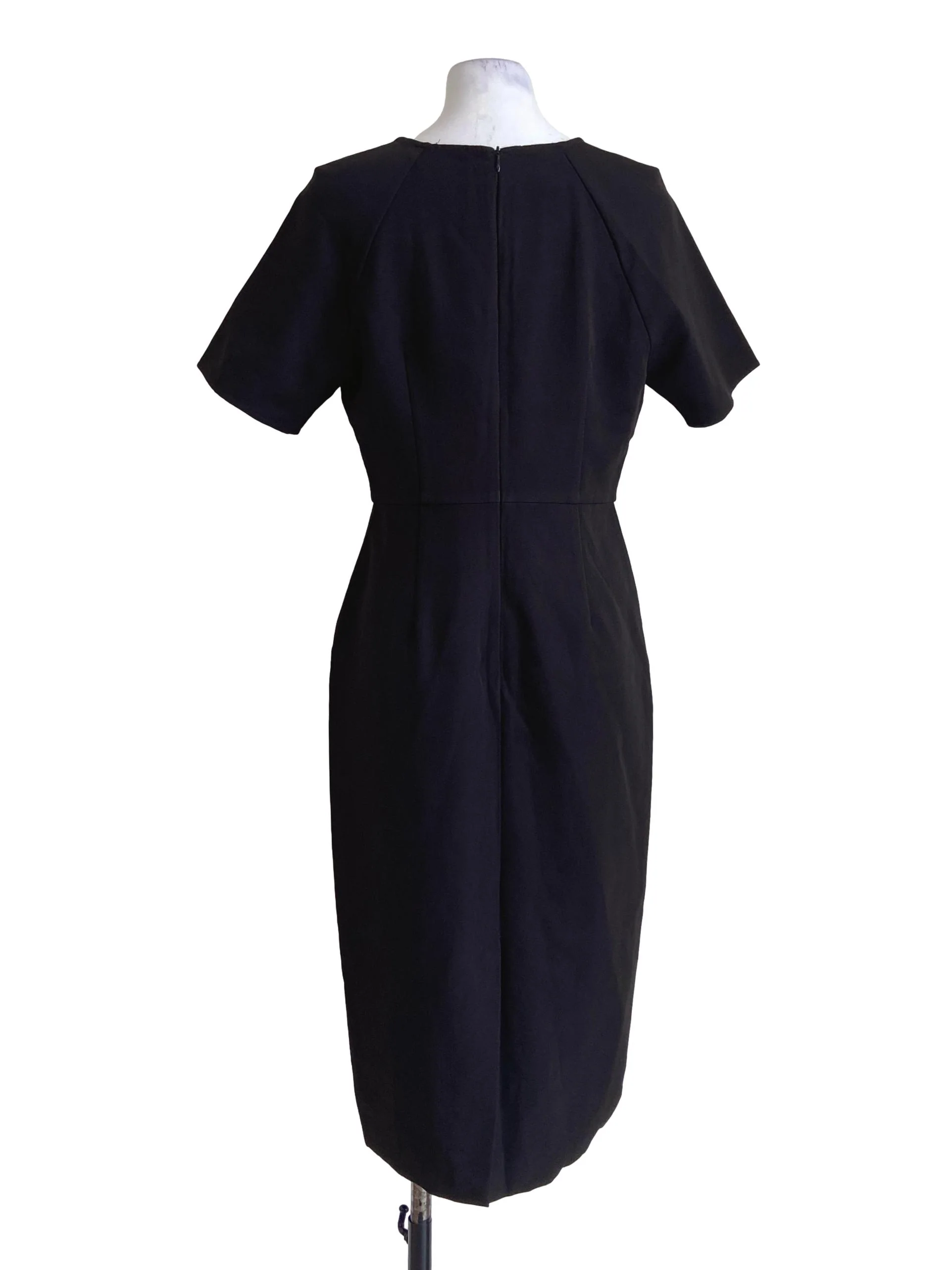 Black V Neck Pegged Dress - Image 2