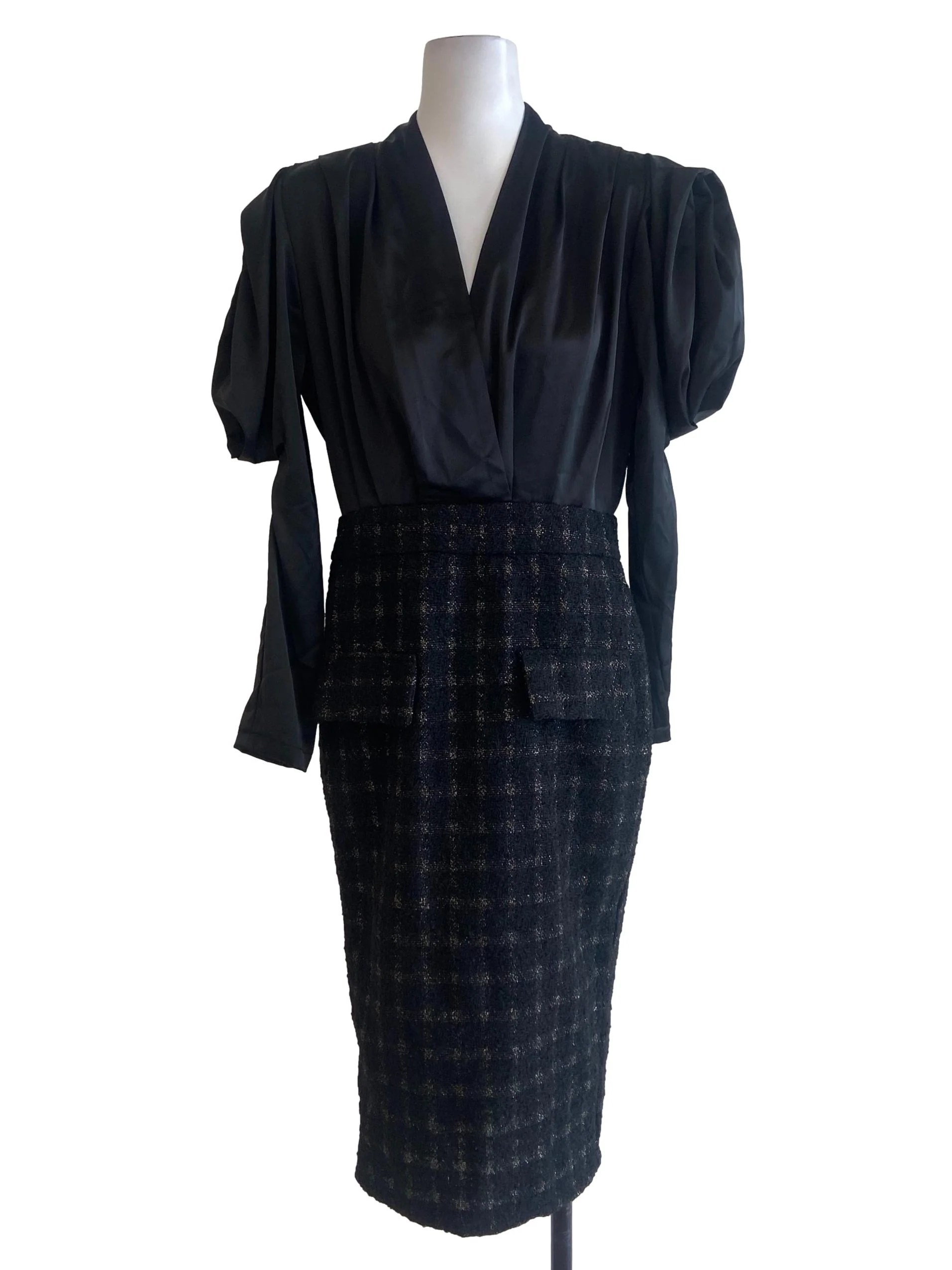 Black V Neck Shirt Dress
