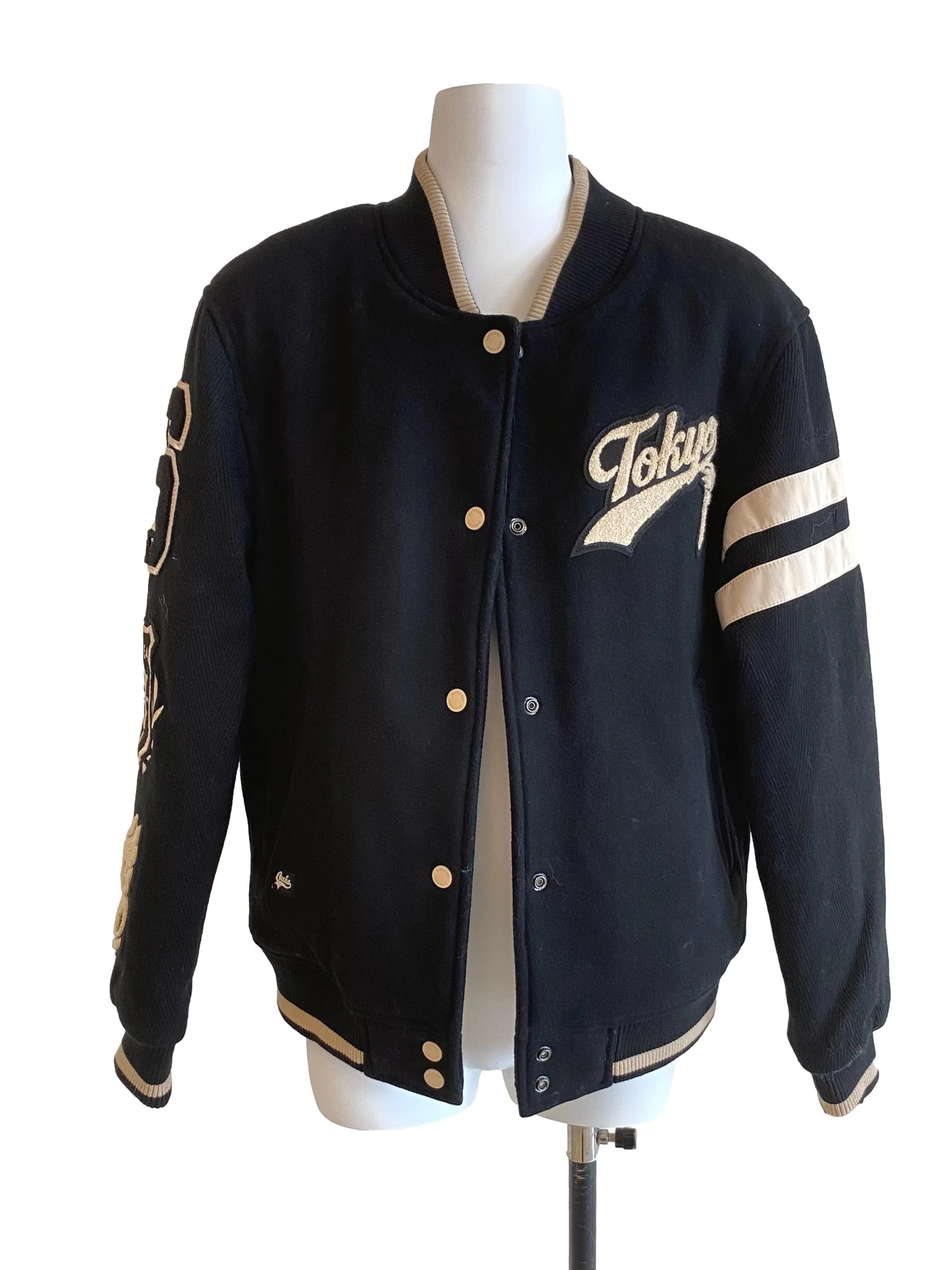 Black Varsity Embroidery Jacket