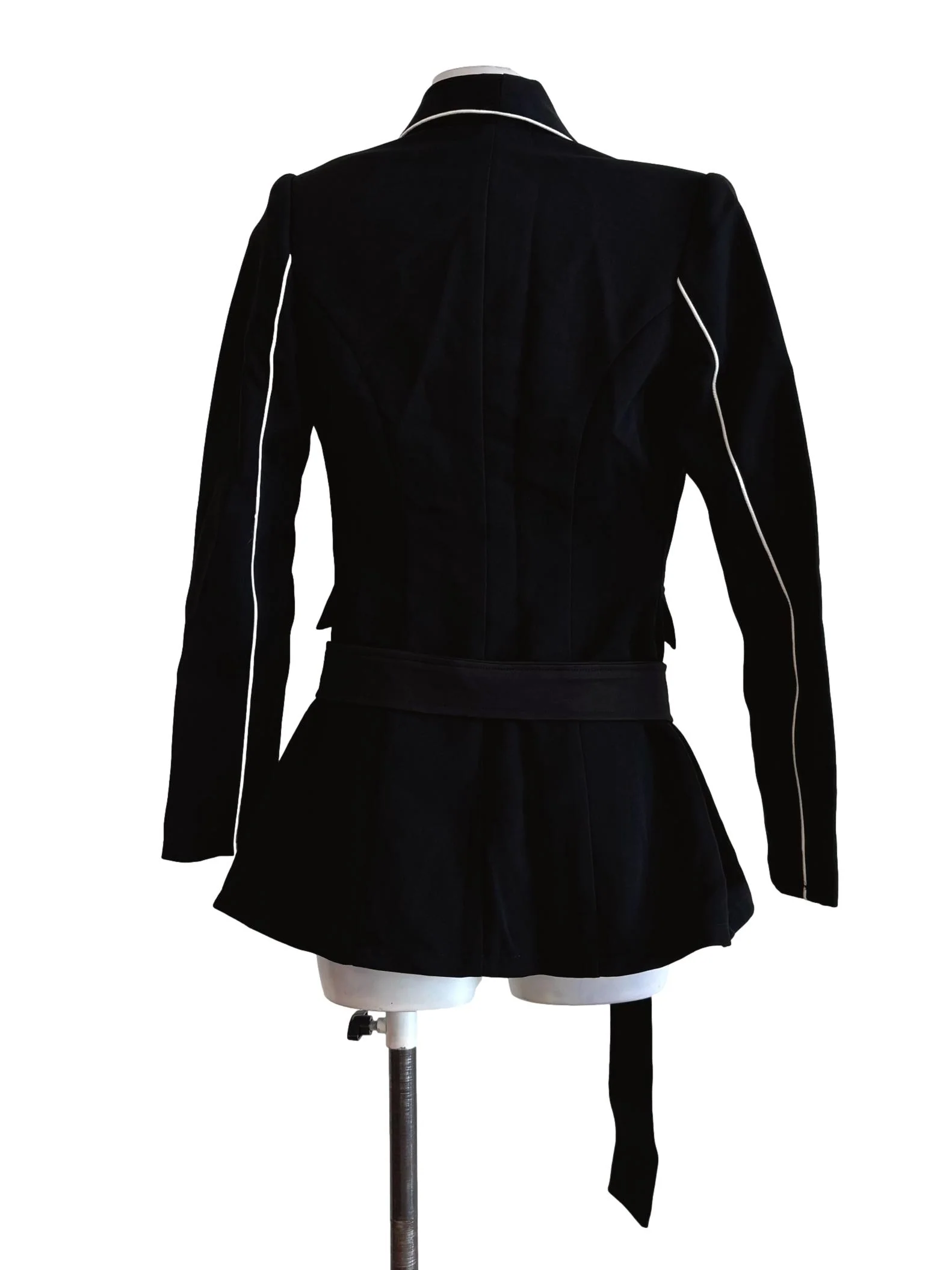 Black White Border Long Sleeve Coat - Image 2