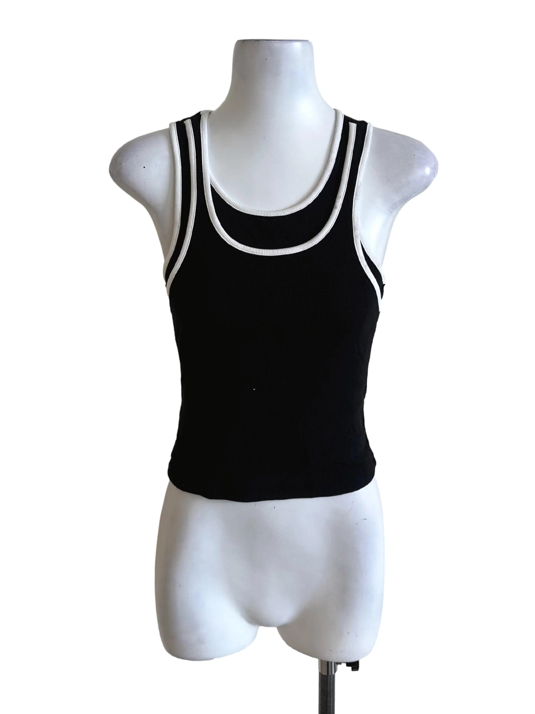 Black White Line Tank Top TTR