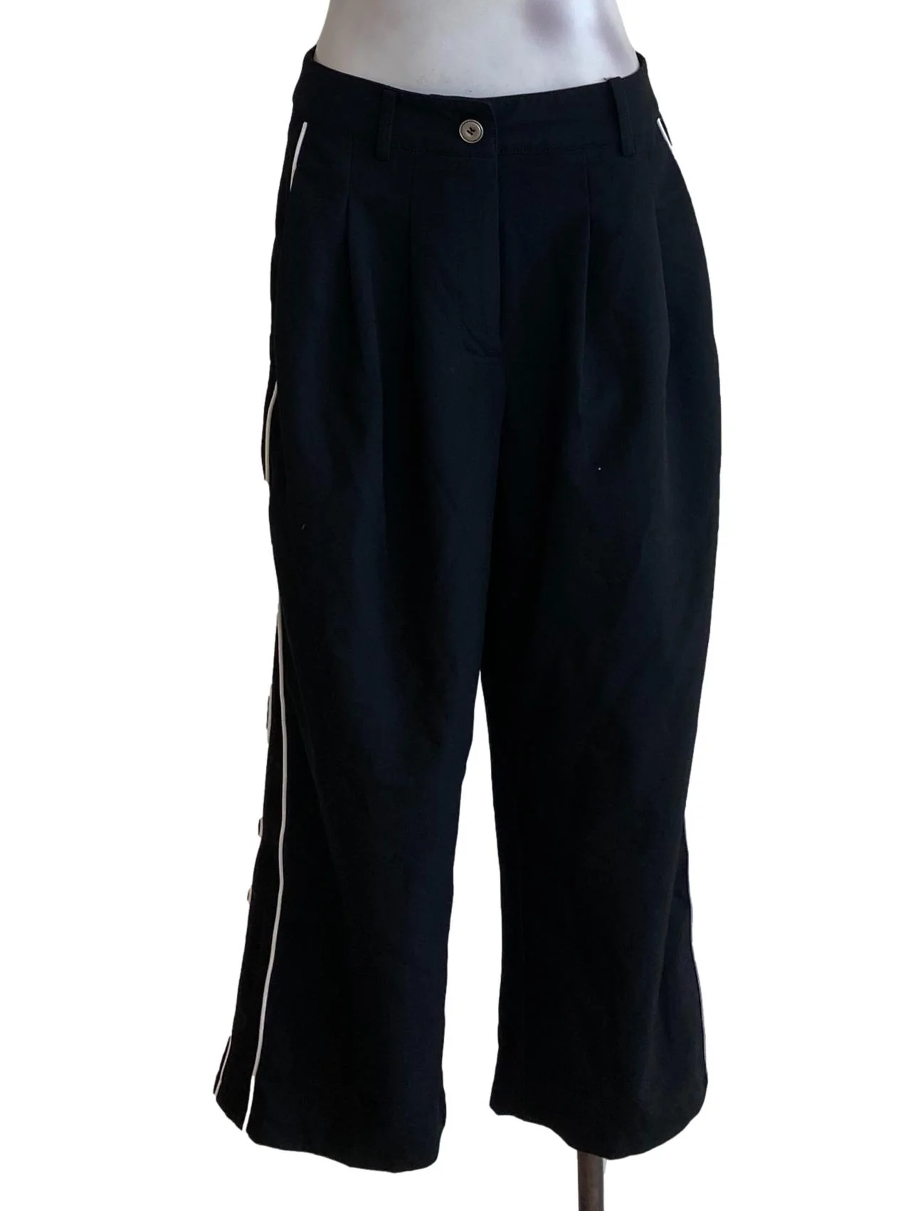 Black White Lined Pants