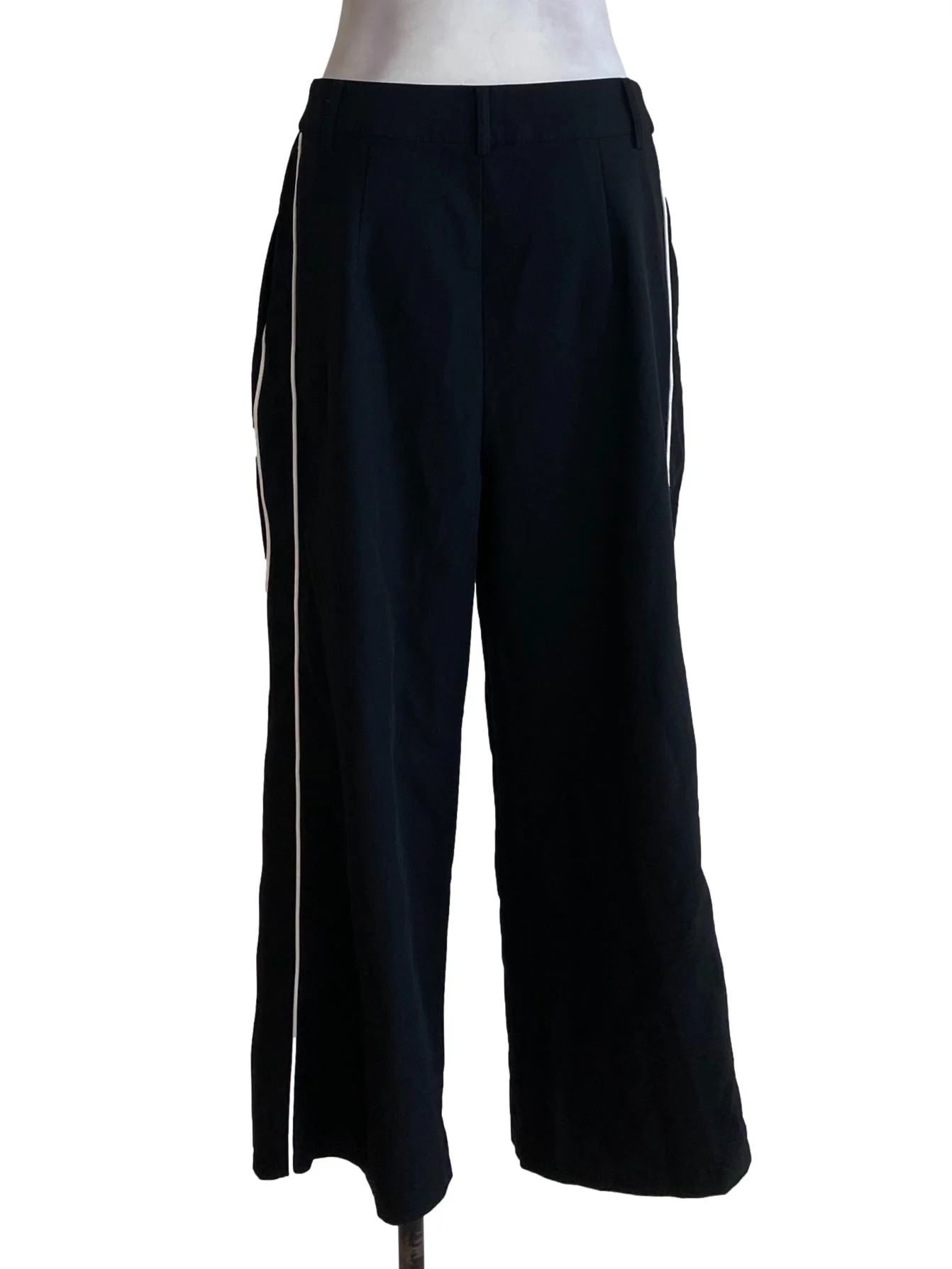 Black White Lined Pants - Image 2