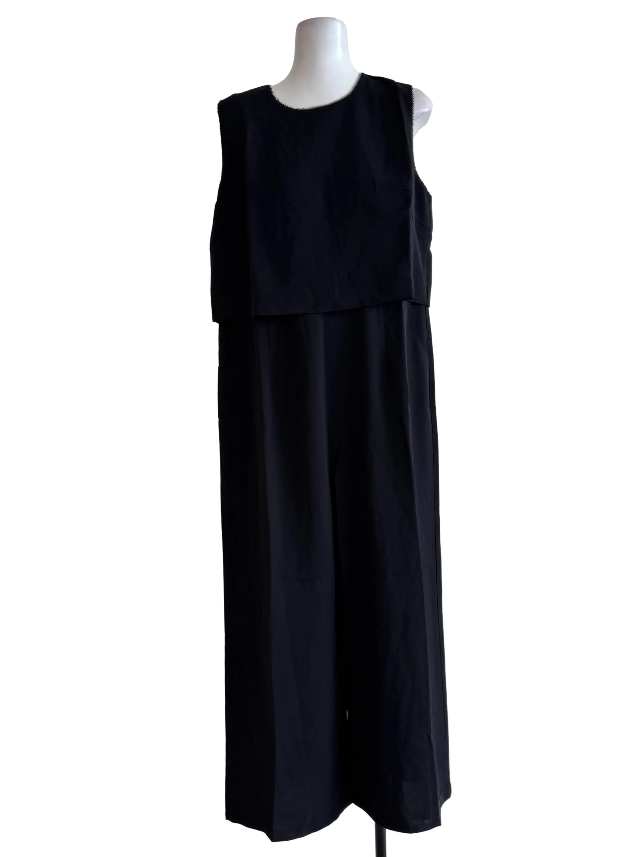 Black With Silver Beads Sleeveless Jumpsuit