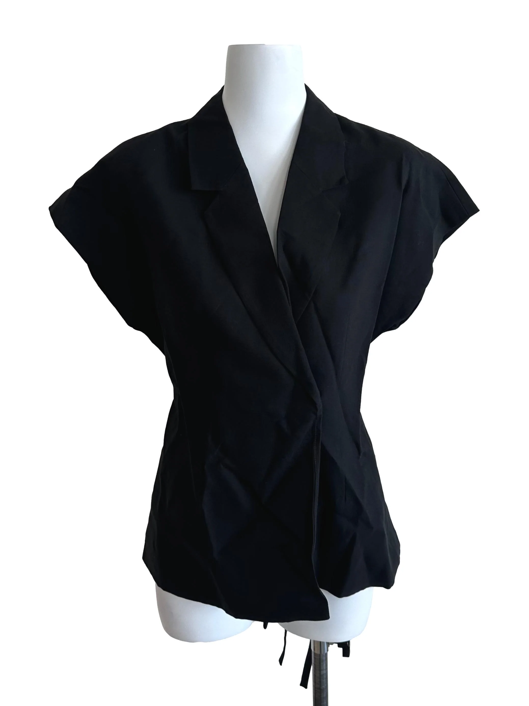 Black Wool-Blend Belted Overshirt OSN