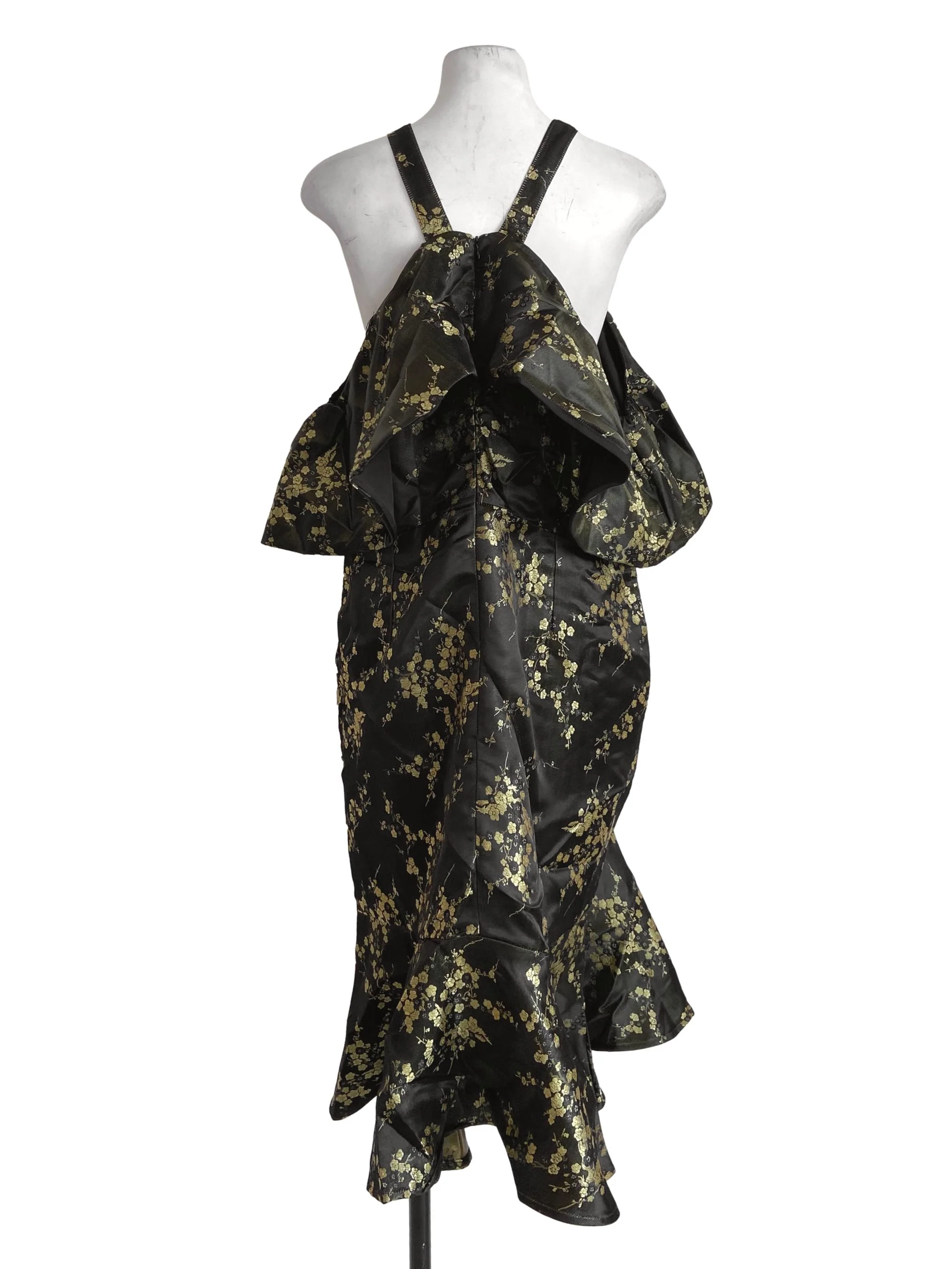 Black & Yellow Drop Shoulder Drop Waist Dress - Image 2
