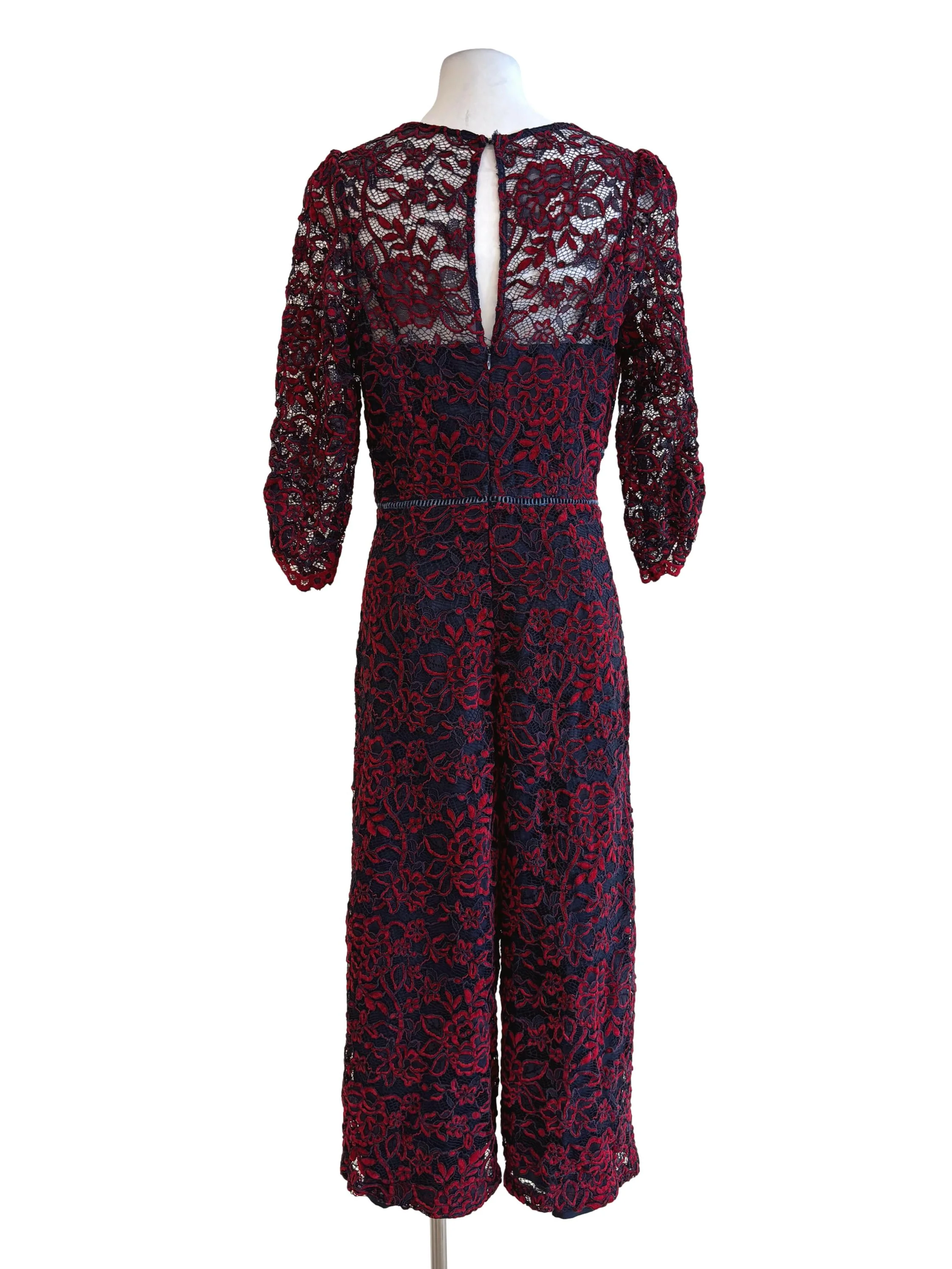 Blood Red Floral Lace Jumpsuit - Image 2