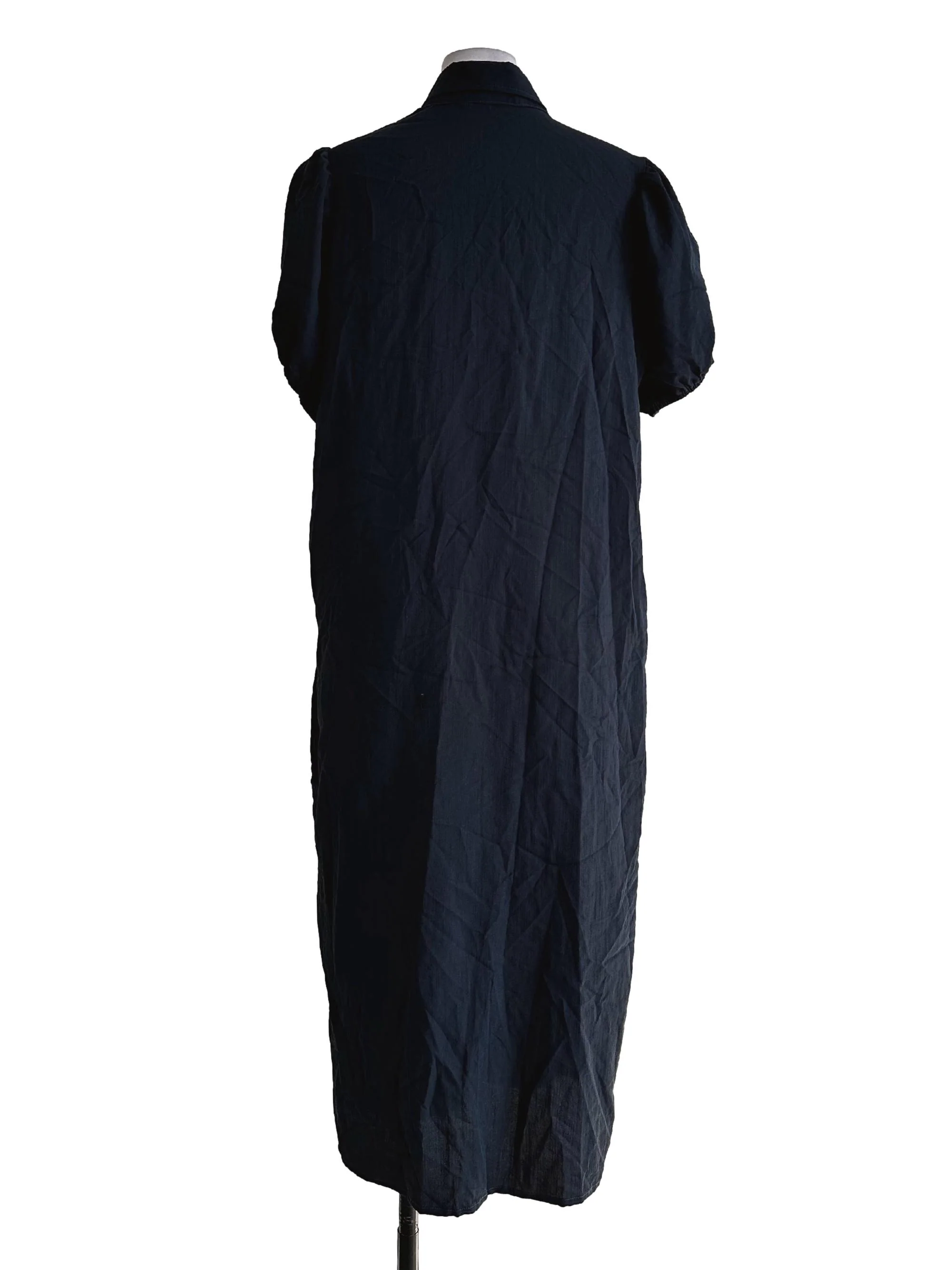 Blue Black Collar Shirt Dress - Image 2