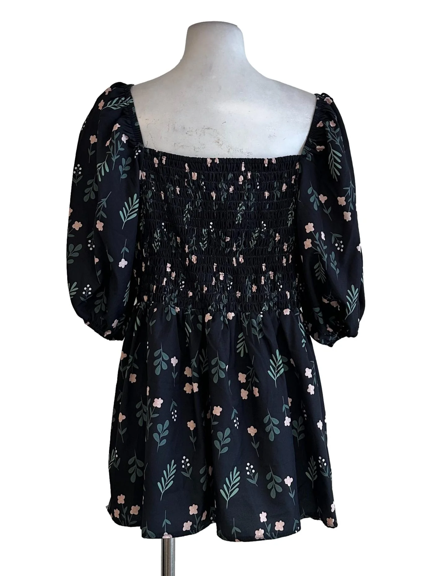 Blue Black Flower Printed Tops - Image 2