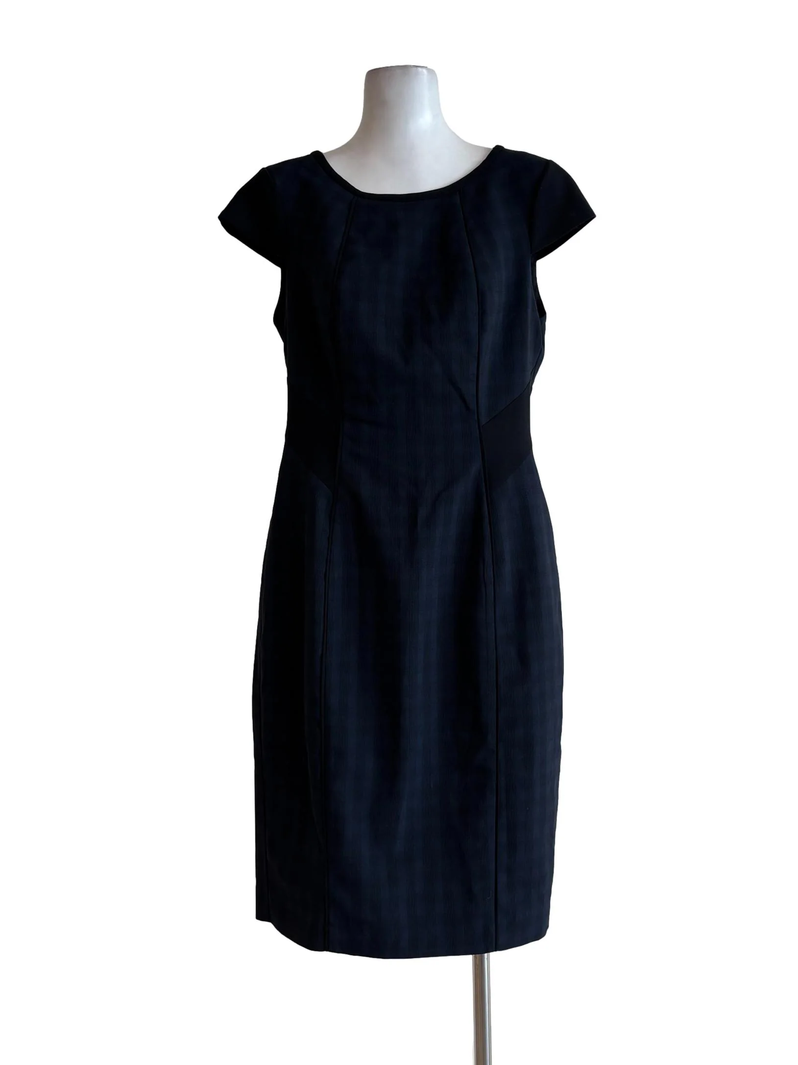 Blue Black Striped Pencil Dress