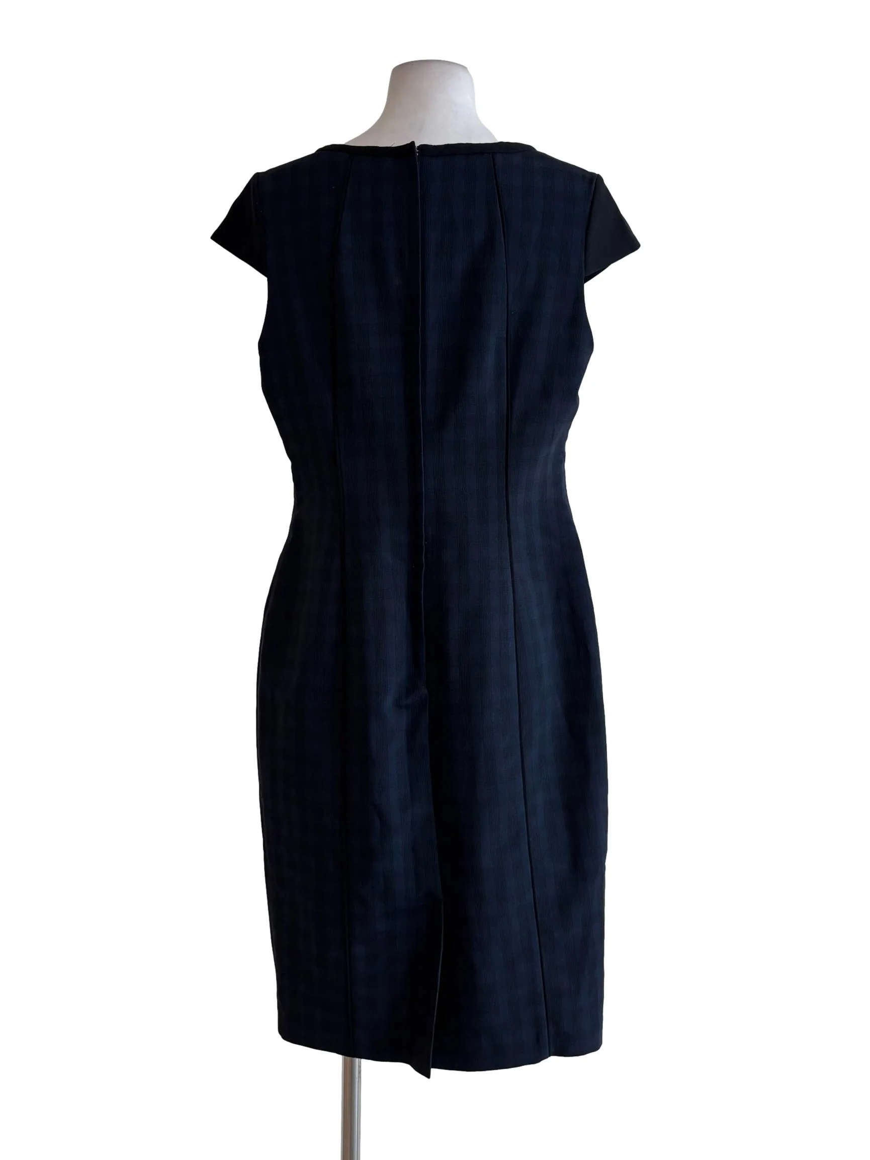 Blue Black Striped Pencil Dress - Image 2