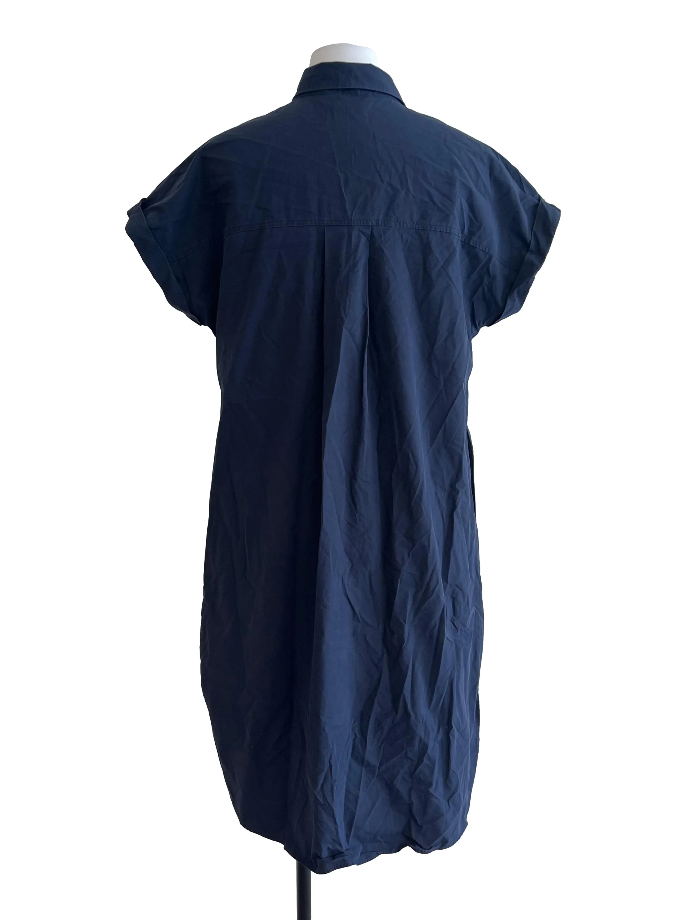 Blue Collared Button Down Dress - Image 2