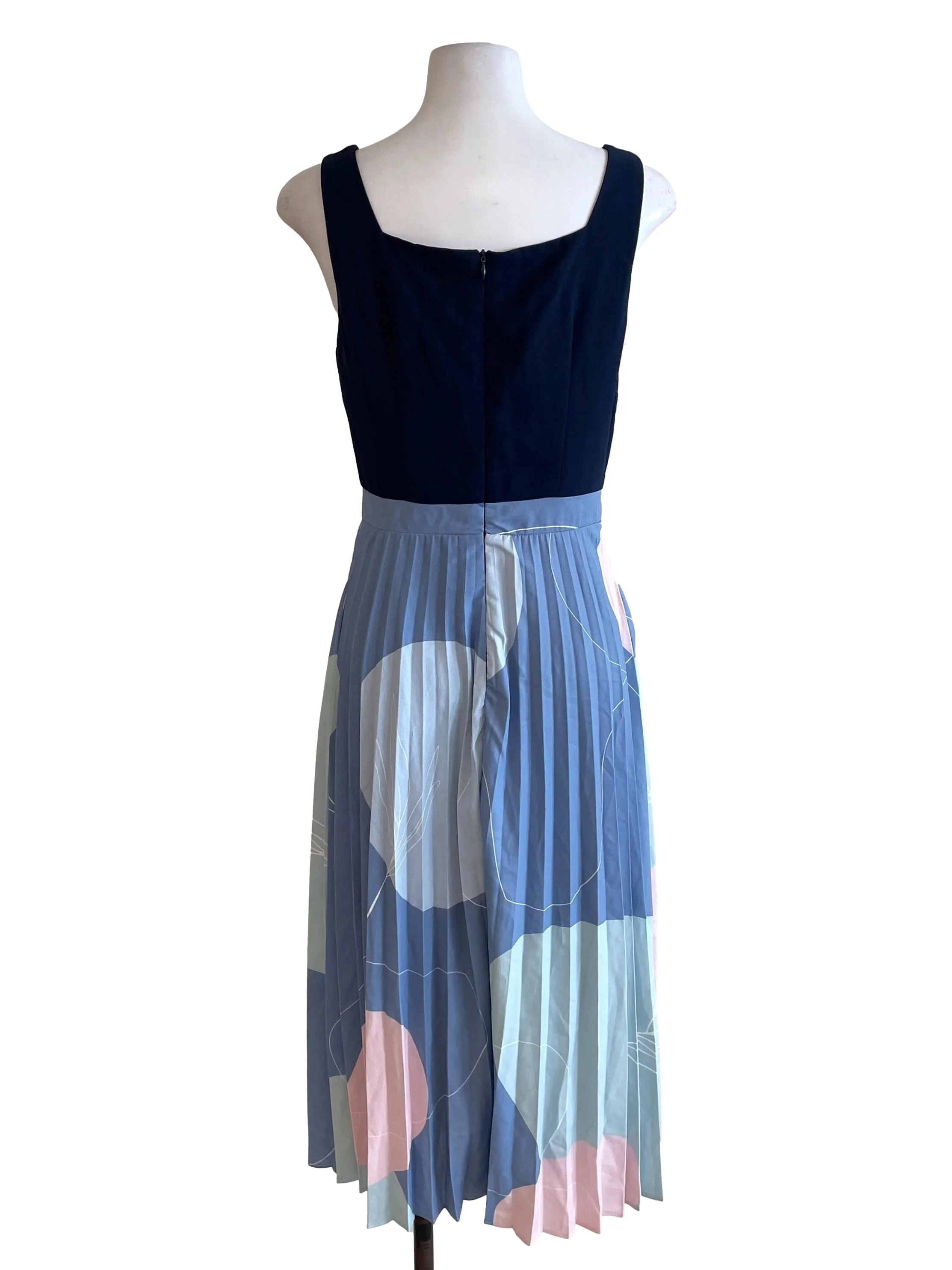 Blue Contrast Accordion Dress - Image 2