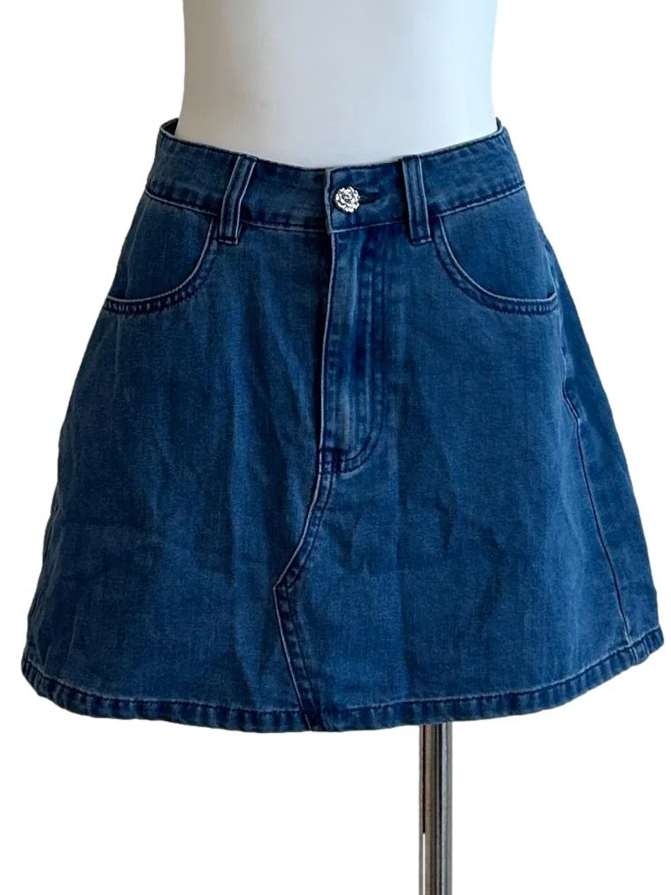 Blue Denim Mini Skirt