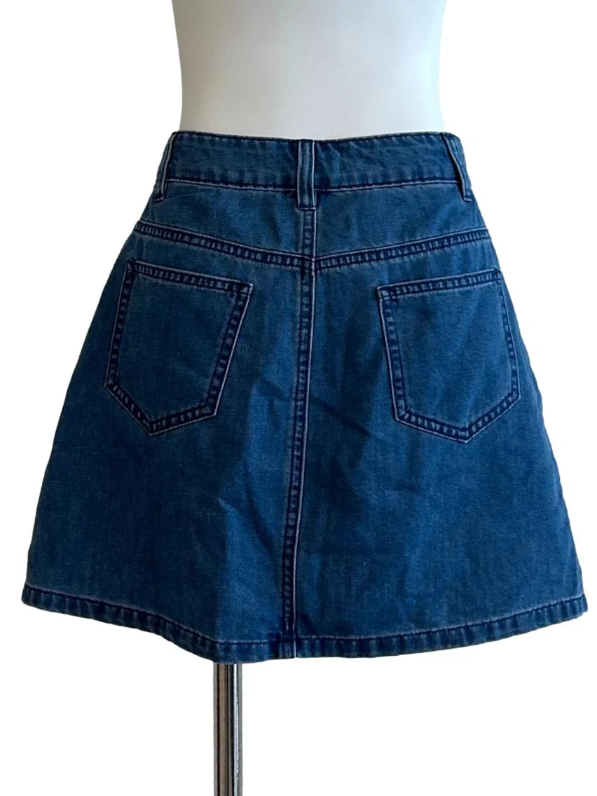Blue Denim Mini Skirt - Image 2