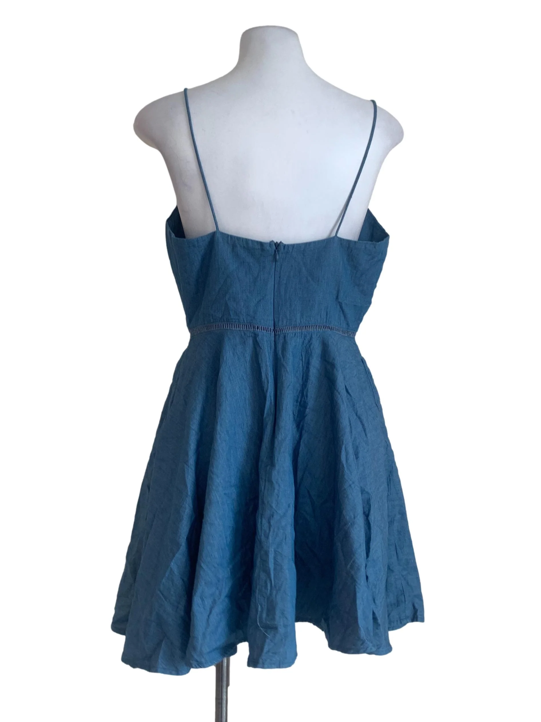 Blue Flower Patterned Sun Dress - Image 2